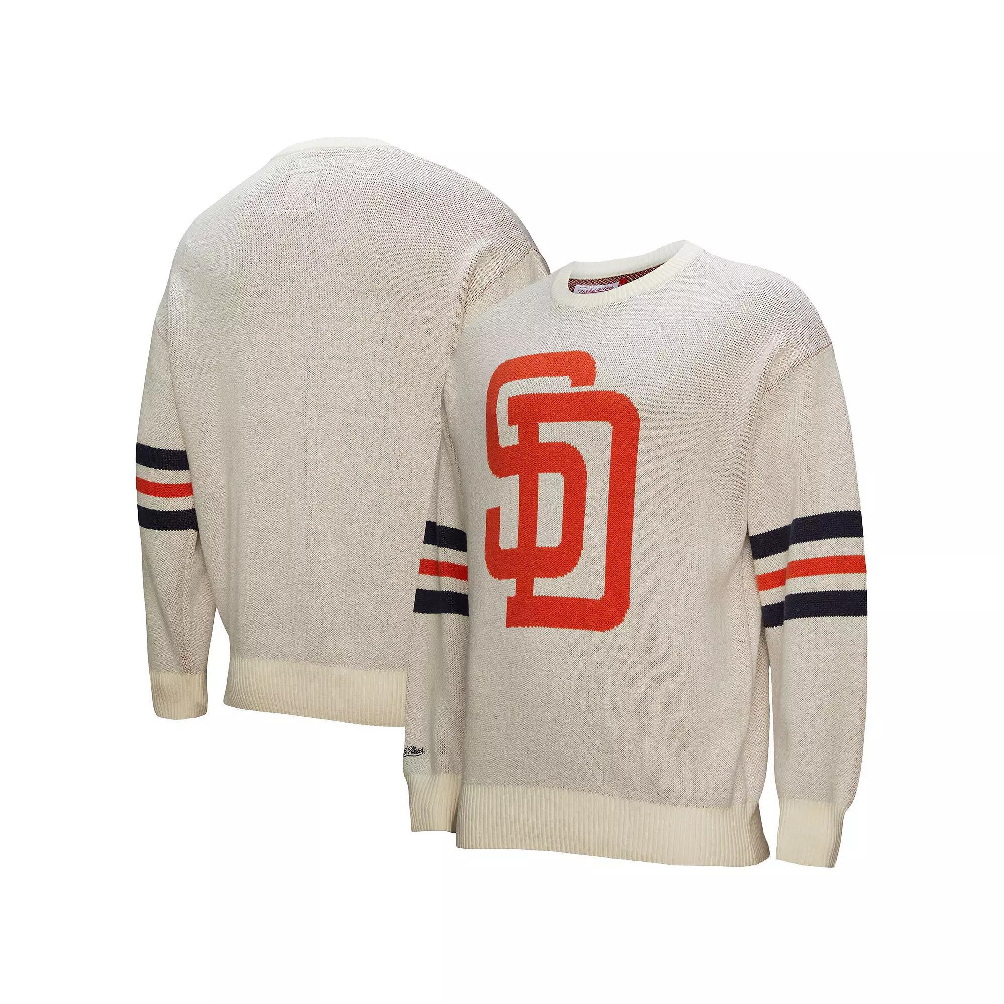 Men's Mitchell & Ness Cream San Diego Padres Retro Pullover Sweater, Size: 3XL, Beige Product Image