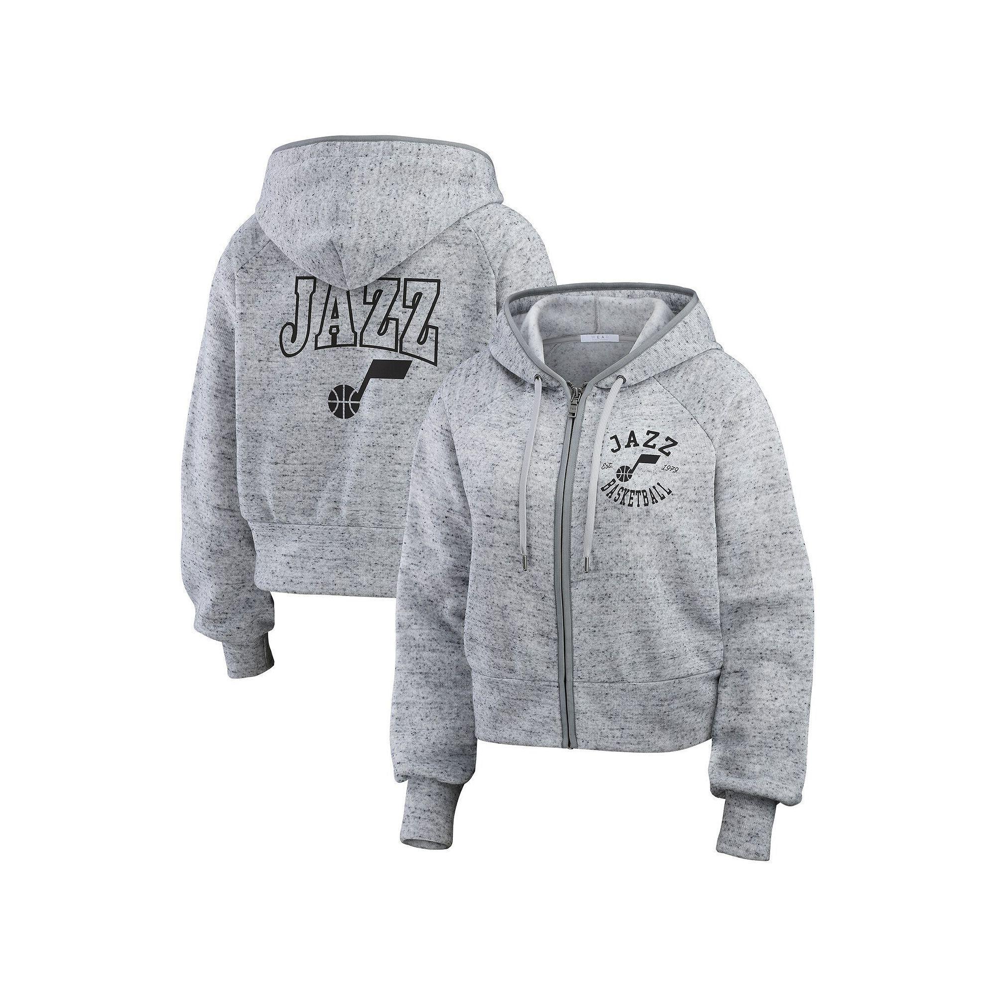 Women's WEAR by Erin Andrews Heather Gray New Orleans Pelicans Speckled Radiator Full-Zip Hoodie, Size: XL, Grey Product Image