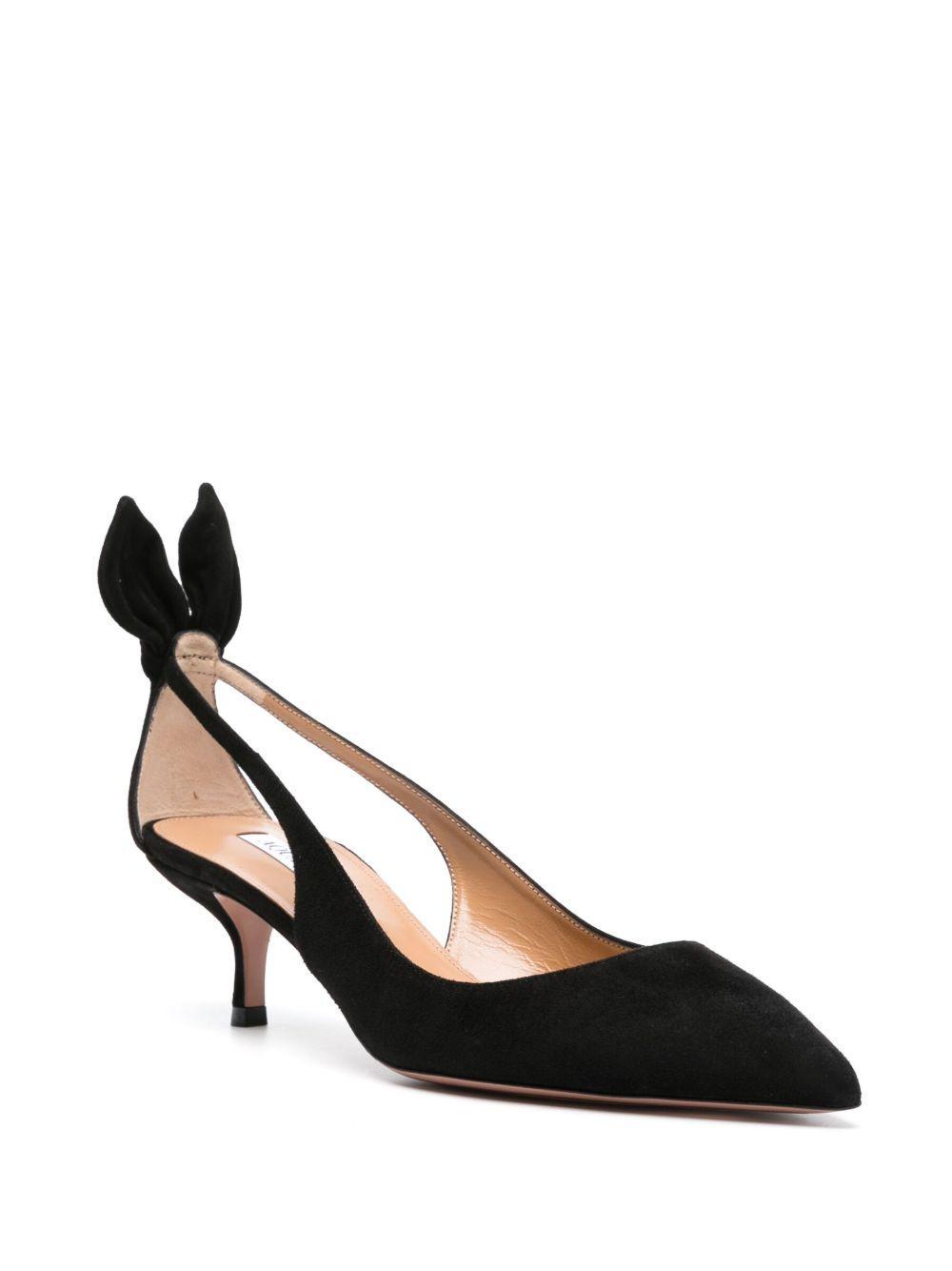 50mm Bow Tie suede pumps Product Image
