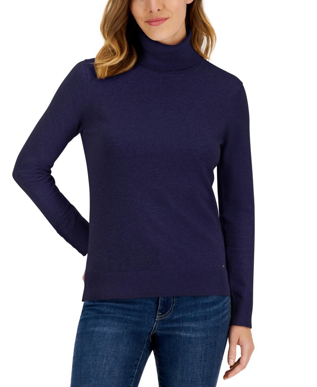 Tommy Hilfiger Solid Turtleneck Sweater (True ) Women's Sweater Product Image