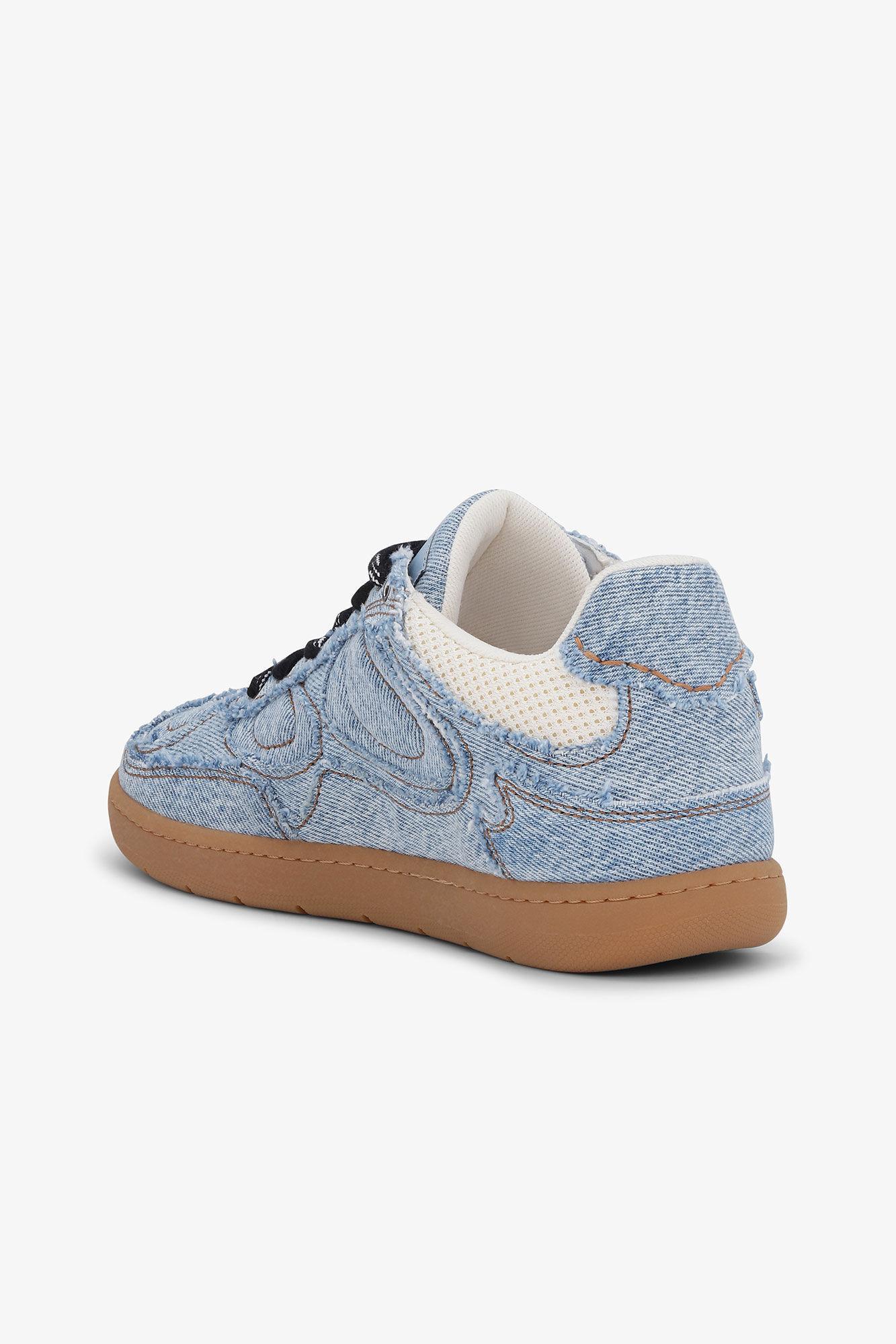 08 Denim Raw Edge Sneakers Product Image