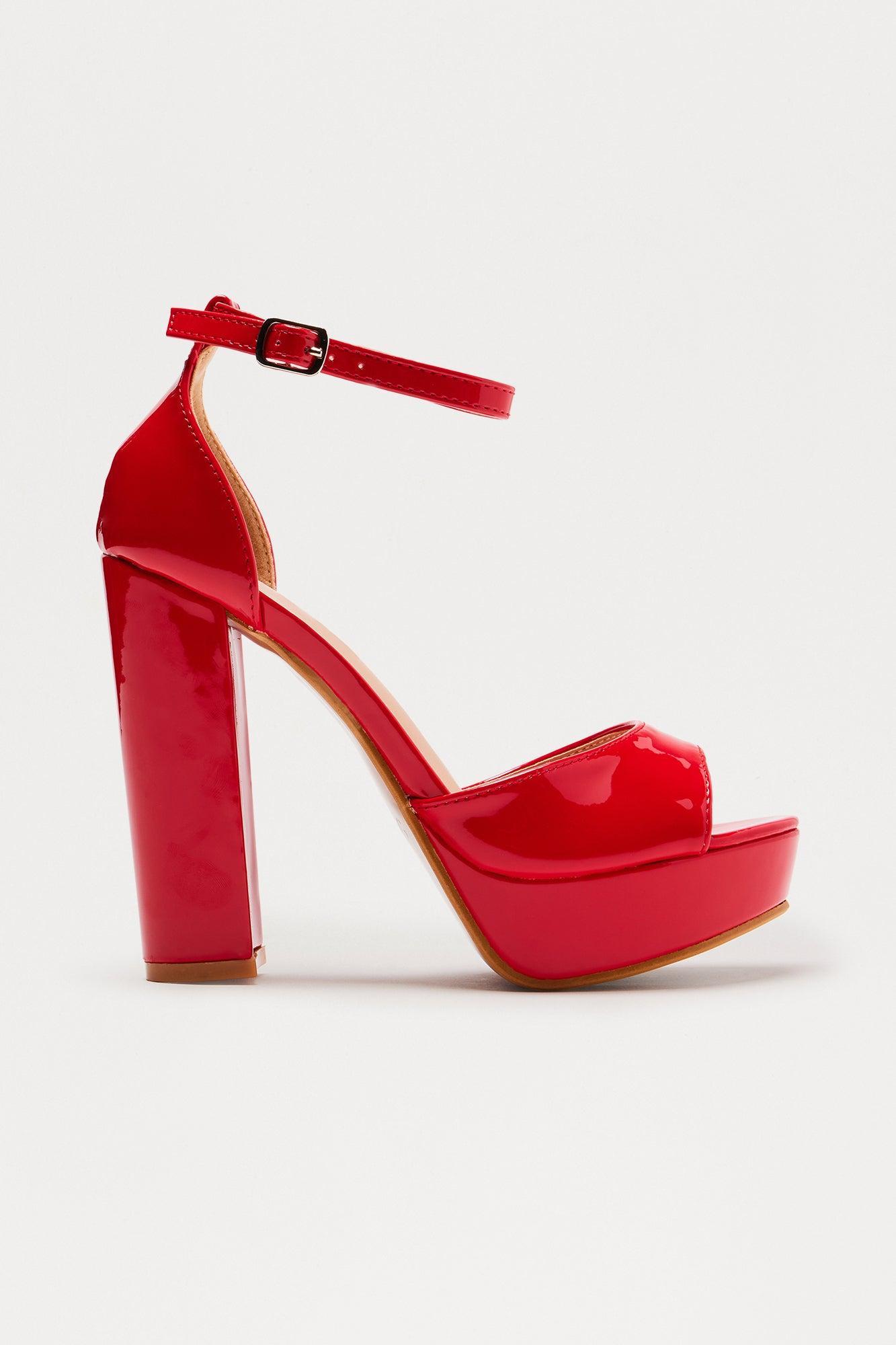 Yula Platform Heels - Red Product Image