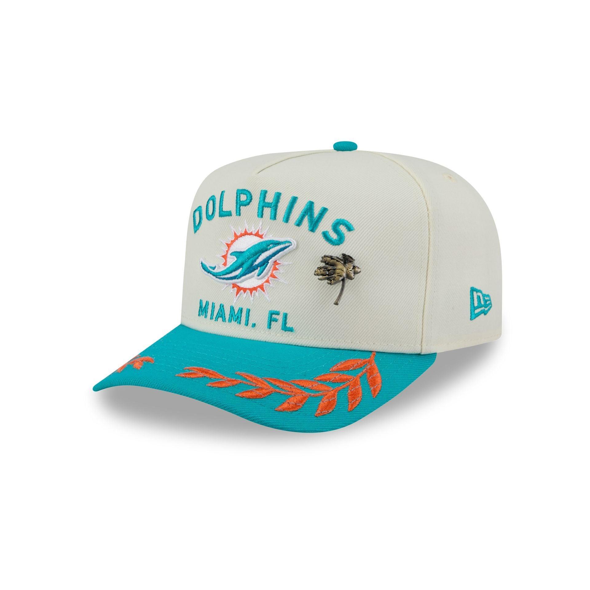 Miami Dolphins 2025 Draft Chrome White 59FIFTY A-Frame Fitted Hat Male Product Image