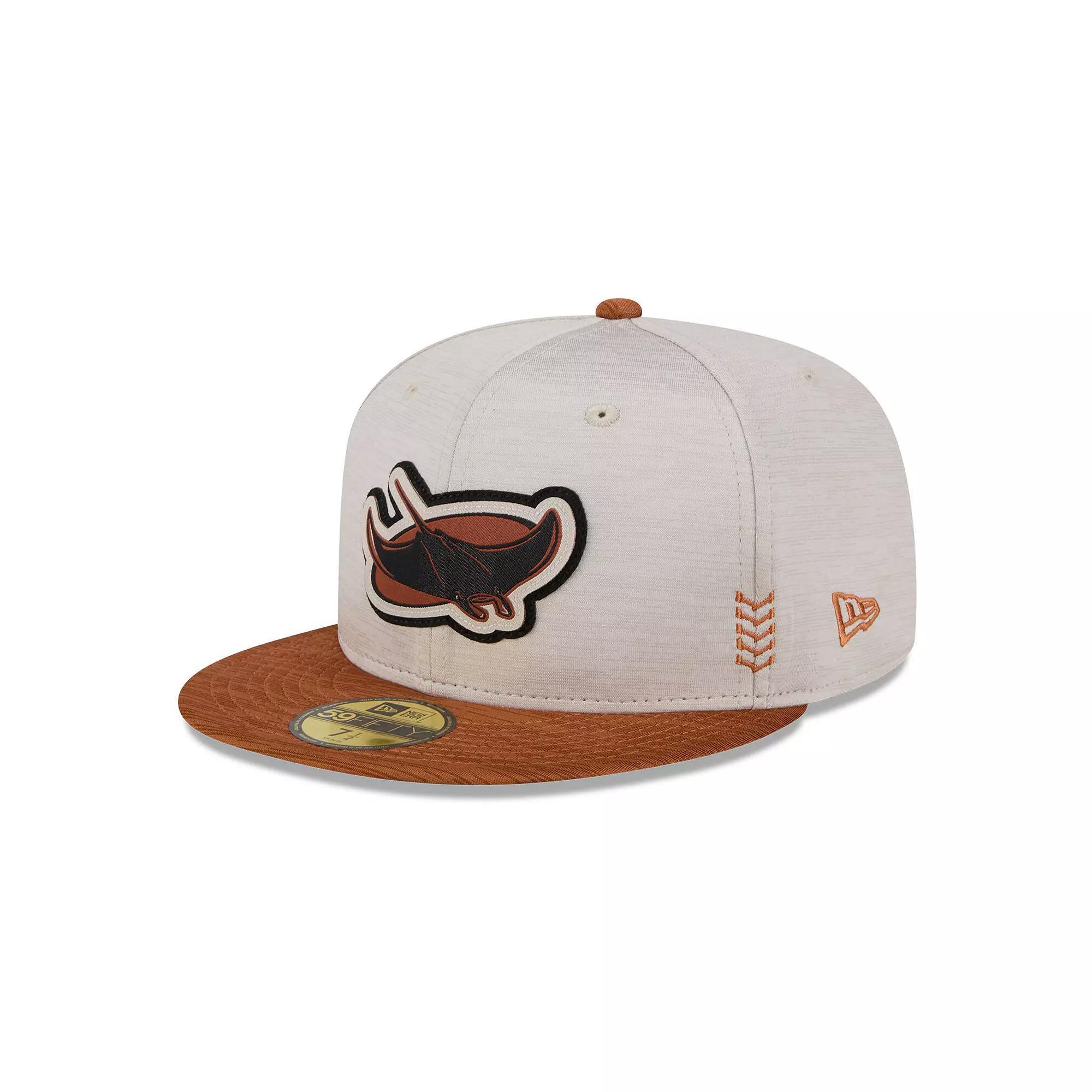 Men's New Era Stone/Brown Tampa Bay Rays 2024 Clubhouse 59FIFTY Fitted Hat, Size: 7 1/8, Team Product Image