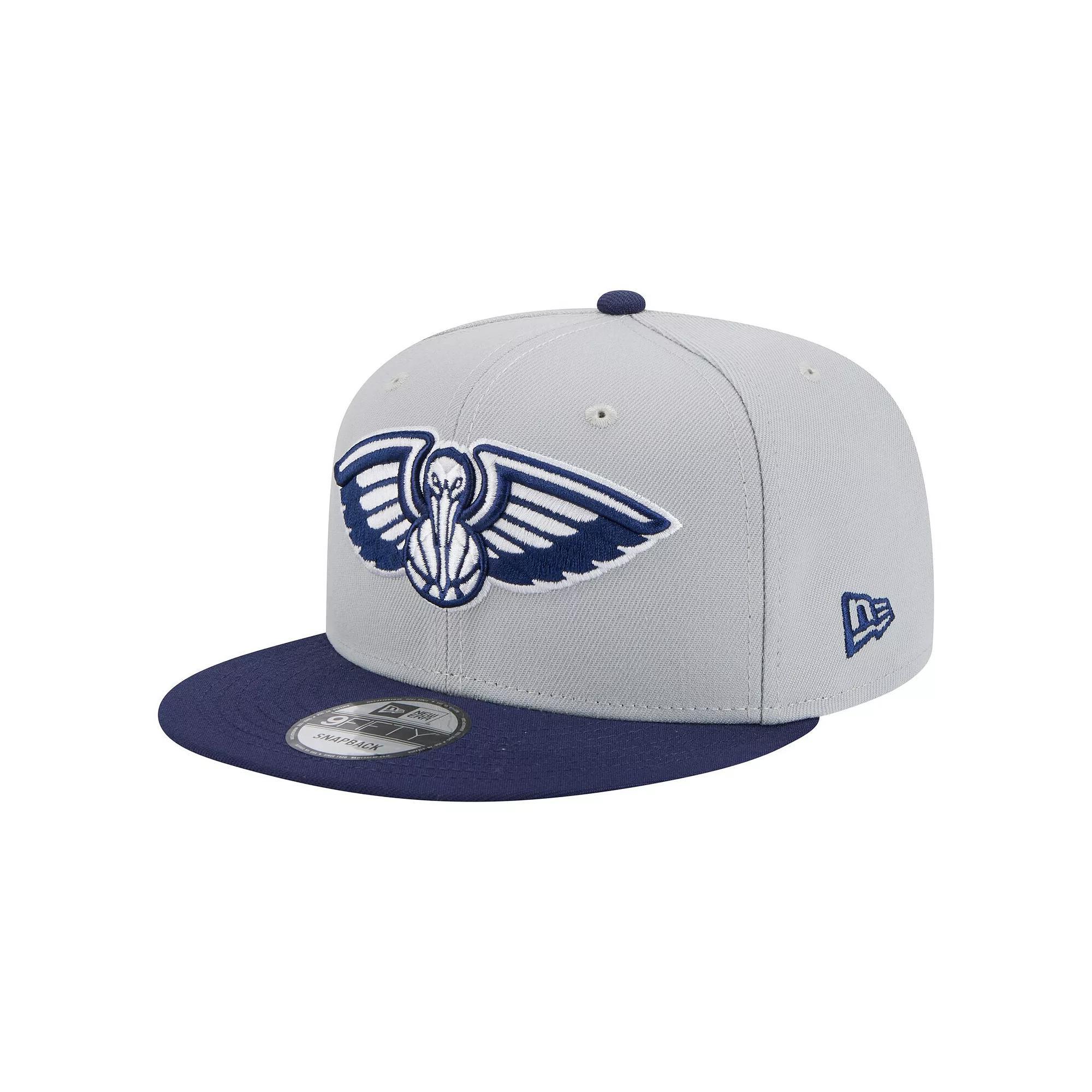 Men's New Era Gray/Navy New Orleans Pelicans Color Pack 2-Tone 9FIFTY Snapback Hat, Grey Product Image