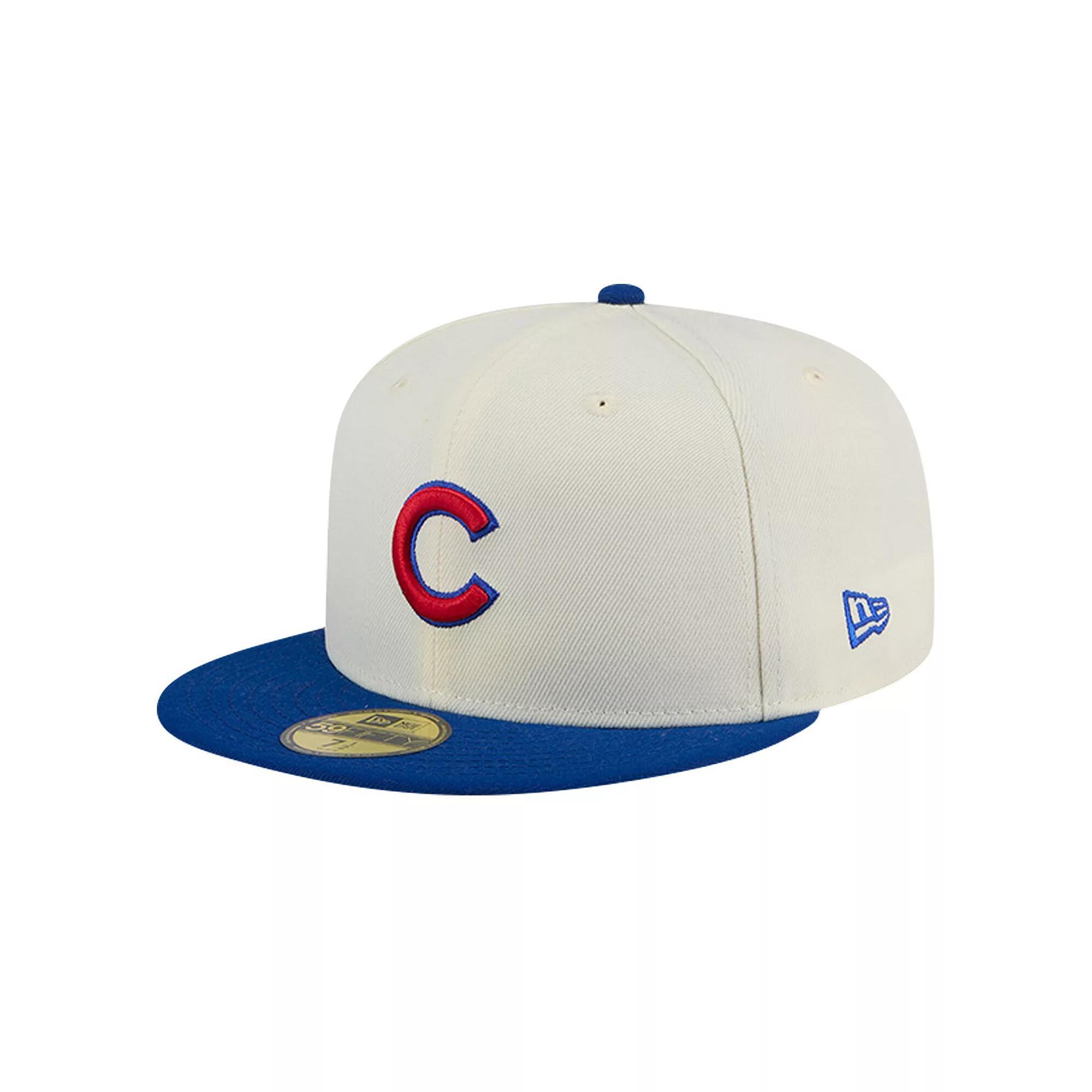 Men's New Era Cream Chicago Cubs Evergreen Chrome 59FIFTY Fitted Hat, Size: 8, Beige Product Image