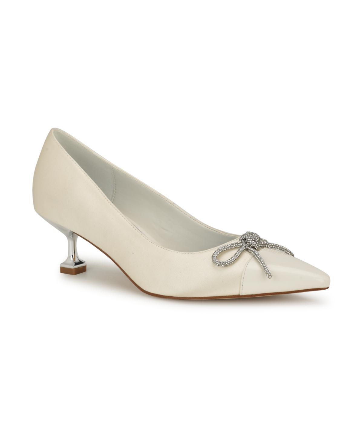 Nine West Wendon Womens Bridal Tapered Heel Slip-On Dress Pumps Product Image