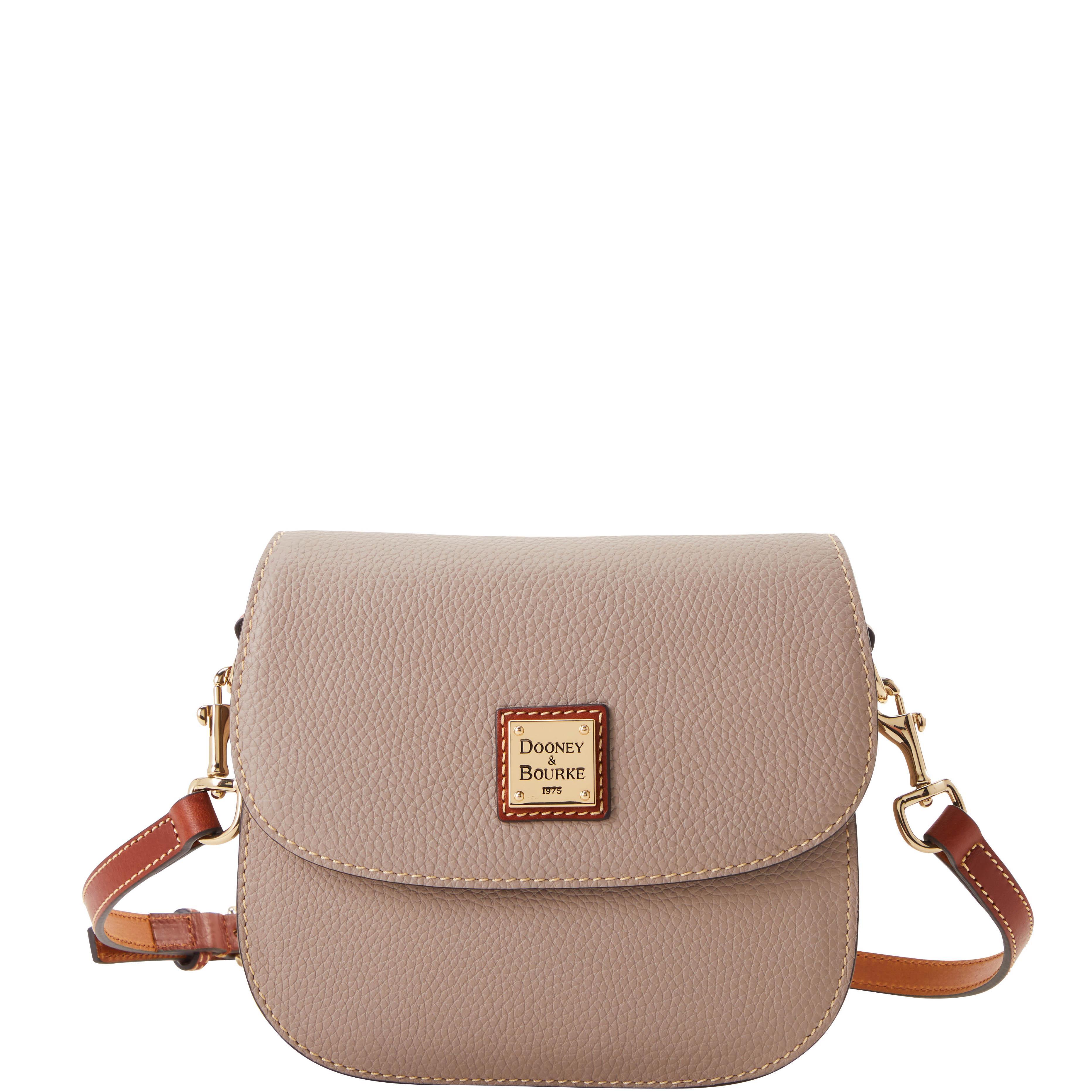Dooney & Bourke Womens Pebble Grain Saddle Leather Crossbody Bag in Jeans Product Image