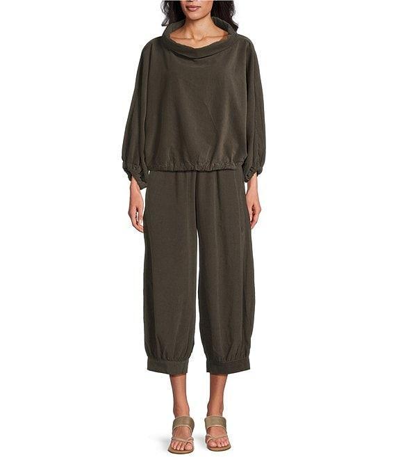 Bryn Walker Cotton Corduroy Cowl Neck Long Sleeve Elastic Trim Giovanna Shirt Product Image
