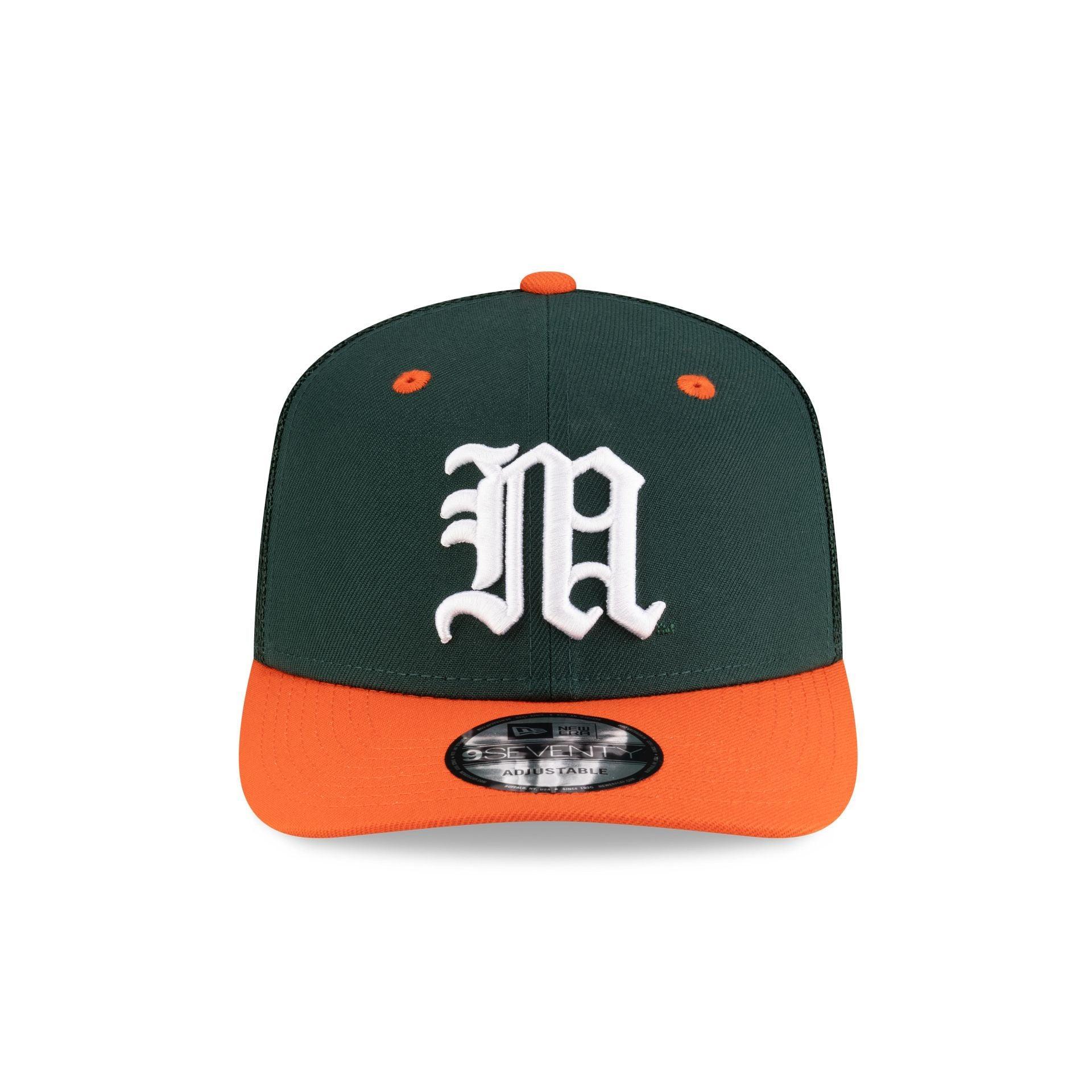 New Era x adidas Miami Hurricanes Green 9SEVENTY Trucker Hat Male Product Image