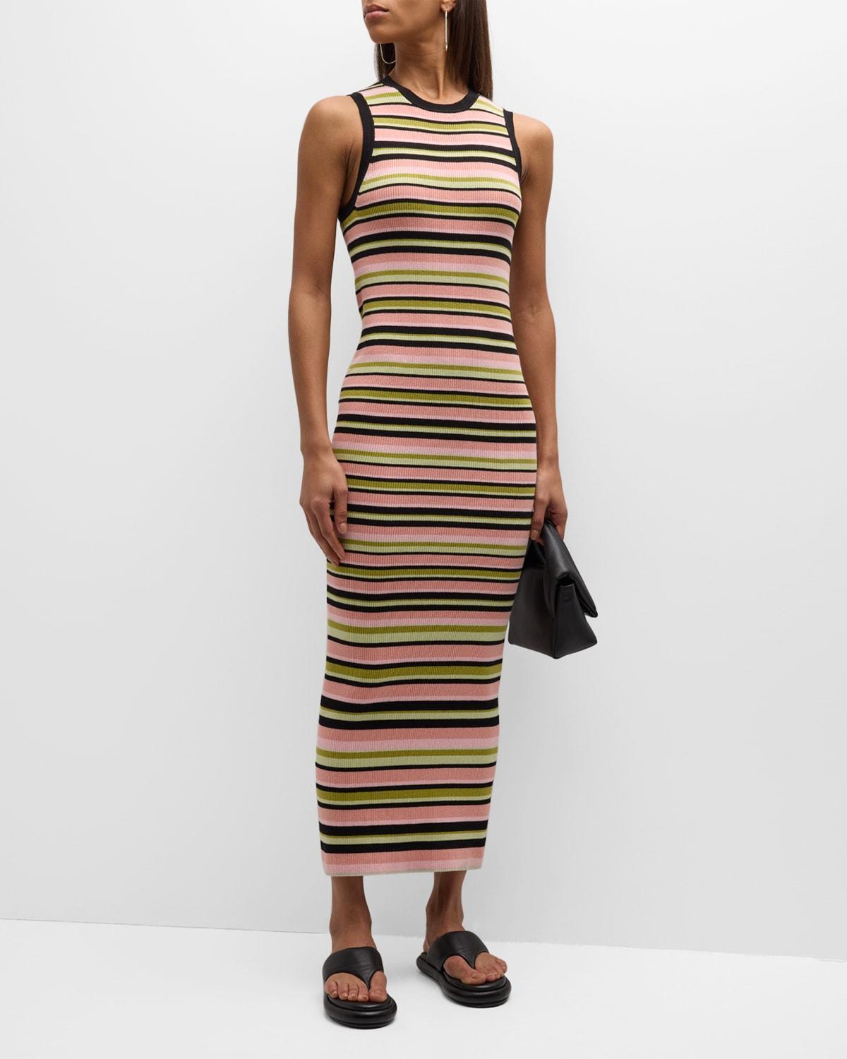 Womens Striped Knit Maxi Dress Product Image
