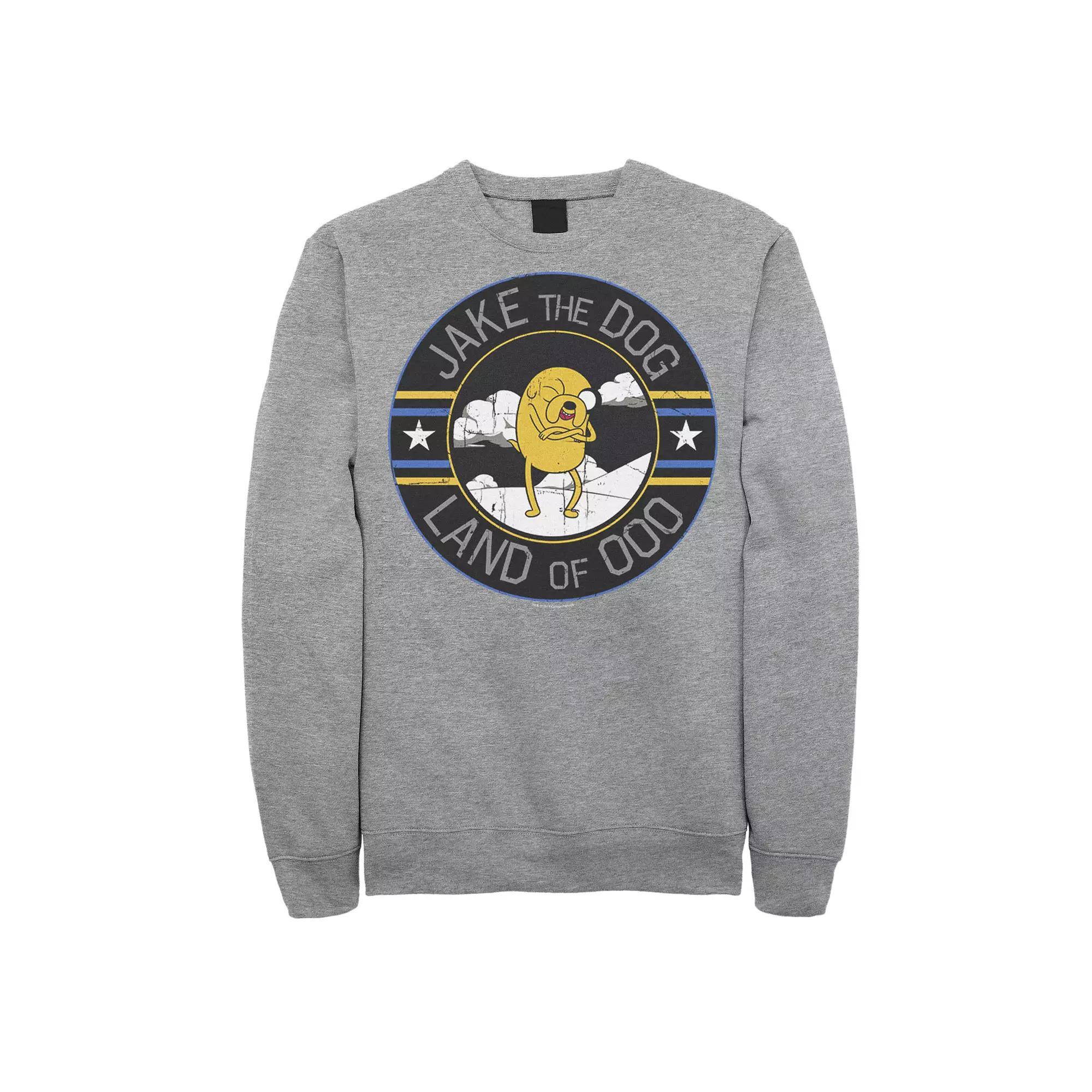 Mens Cartoon Network Adventure Time Jake The Dog Land Of Ooo Sweatshirt Athletic Grey Product Image