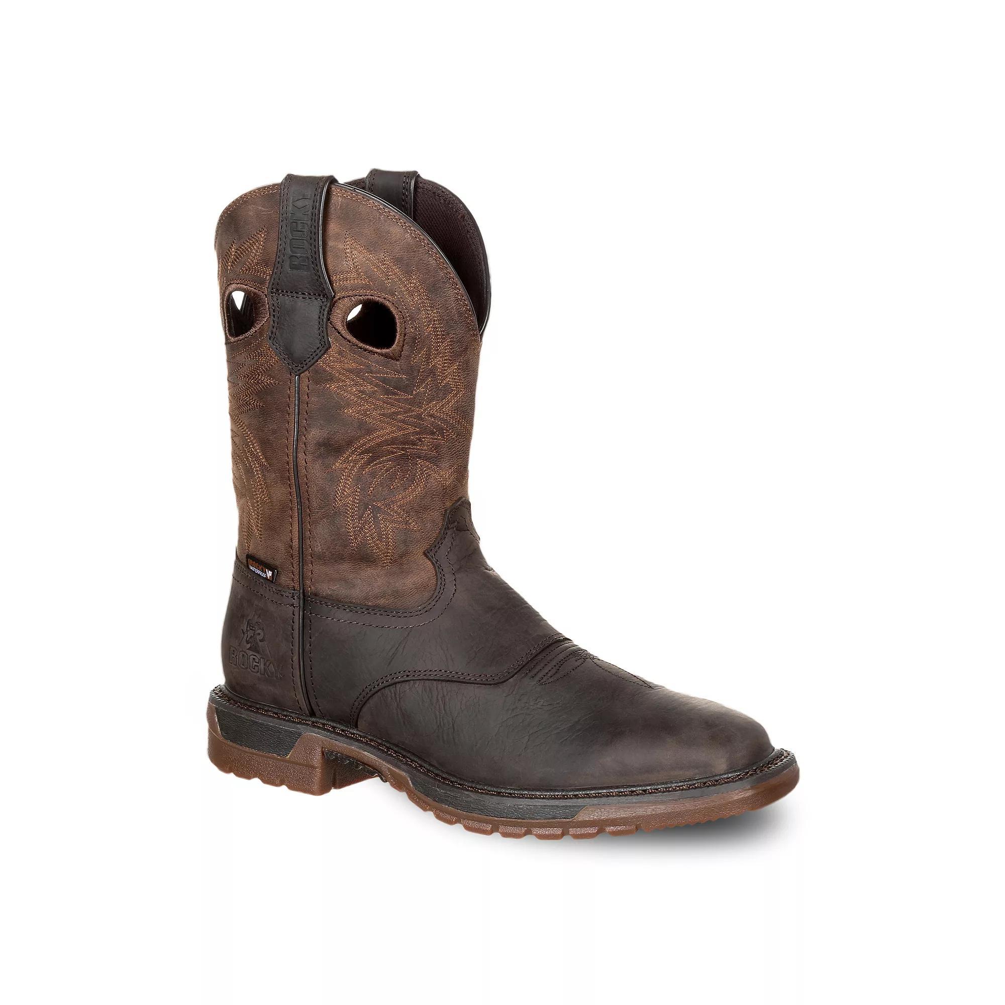 Rocky Original Ride Men's Waterproof Western Boots, Size: 9 Wide, Dark Brown Crazy Horse Product Image