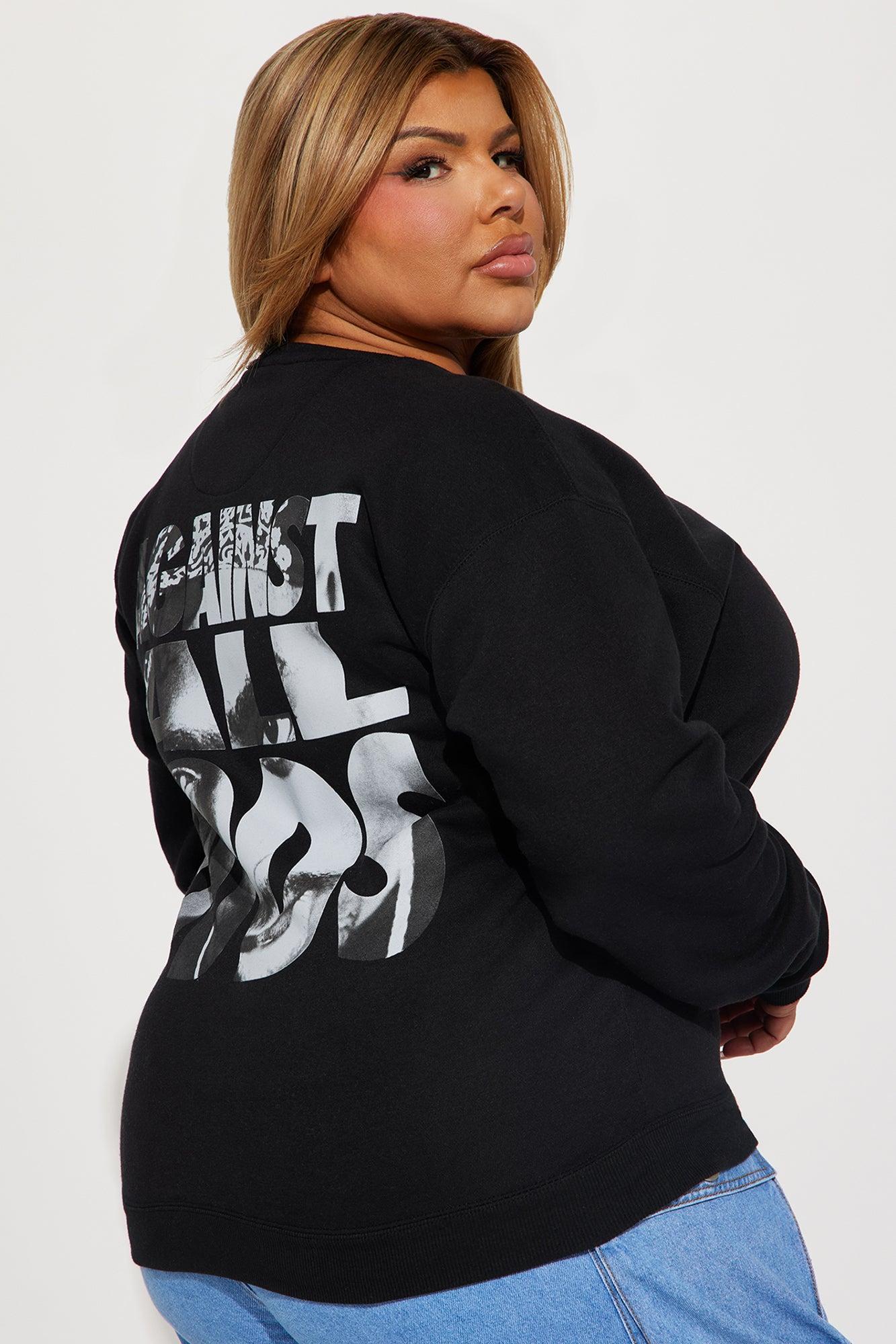 Tupac Washed Crew Neck Sweatshirt - Black Wash Product Image