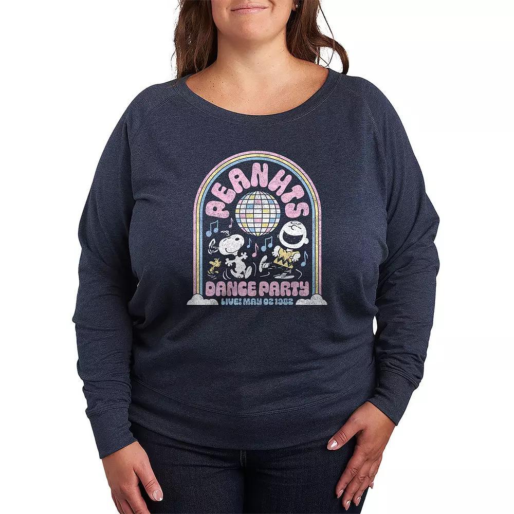 Plus Size Black Cat Pumpkin Nap French Terry Long Sleeve Tee, Women's, Size: 1XL, Heather Grey Product Image