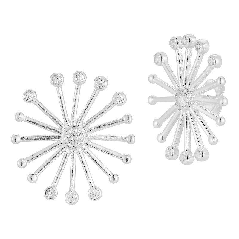 Sunkissed Sterling Cubic Zirconia Sun Ray Earrings, Womens, Gold Tone Product Image