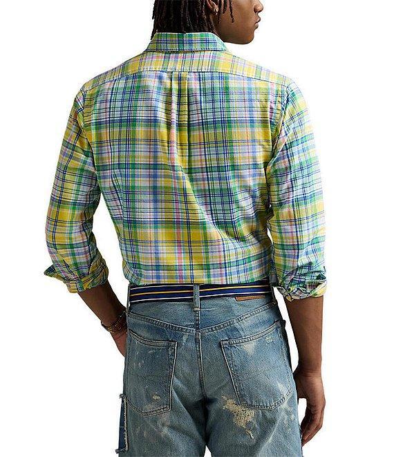 Polo Ralph Lauren Classic Fit Multi Color Plaid Oxford Long Sleeve Woven Shirt Product Image