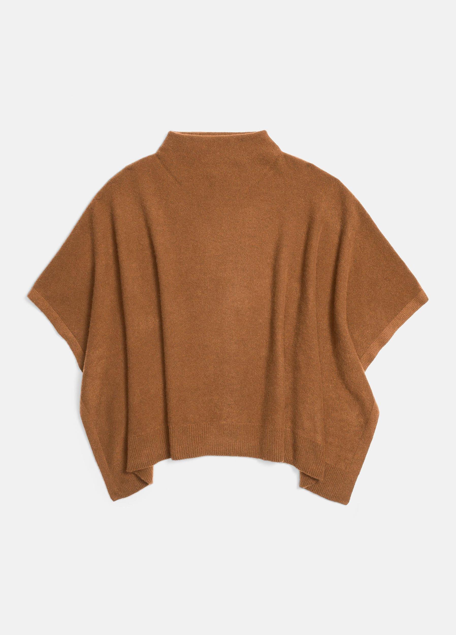 Womens Plush Cashmere Funnel Neck Poncho, Mink Vince Product Image