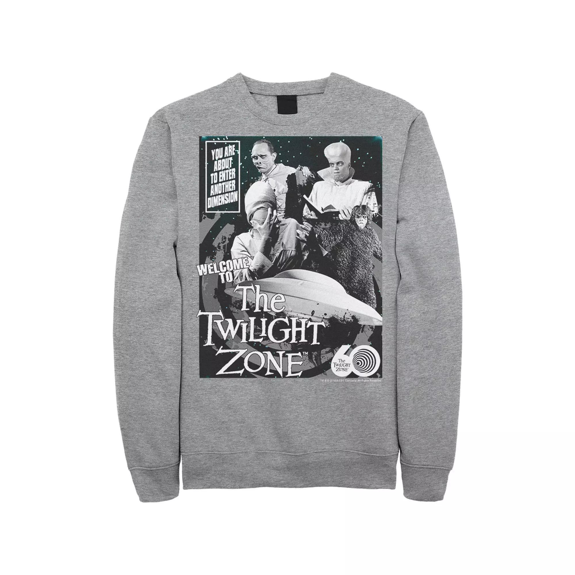 Men's CBS The Twilight Zone Comic 60th Sweatshirt, Size: XXL, Athletic Grey Product Image