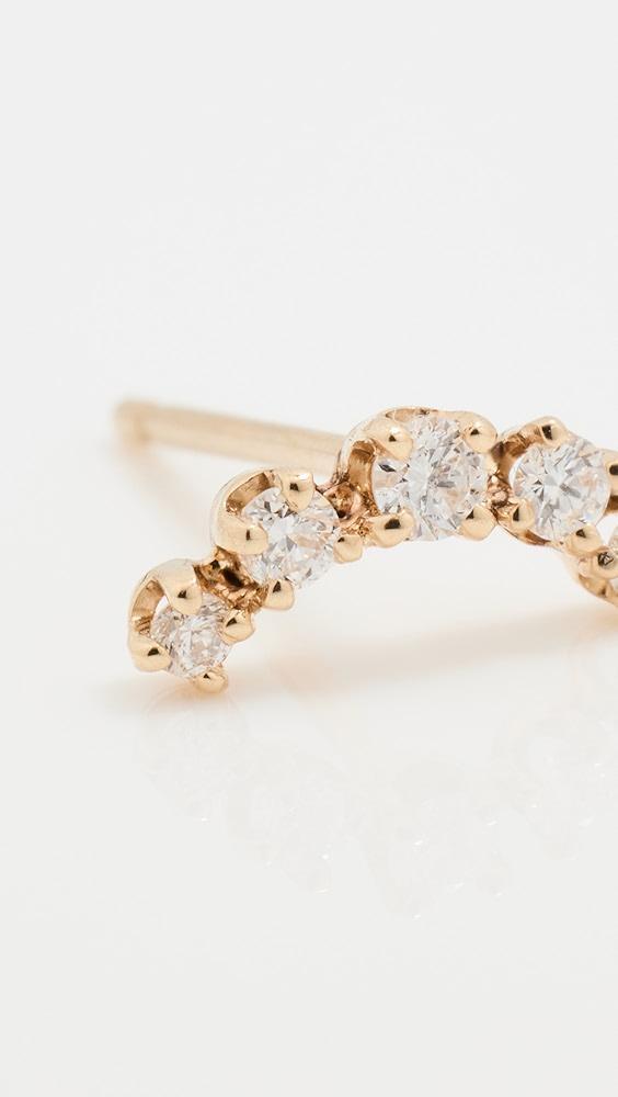 Zoe Chicco 14k Graduated Curved Prong Set Earring Stud | Shopbop Product Image