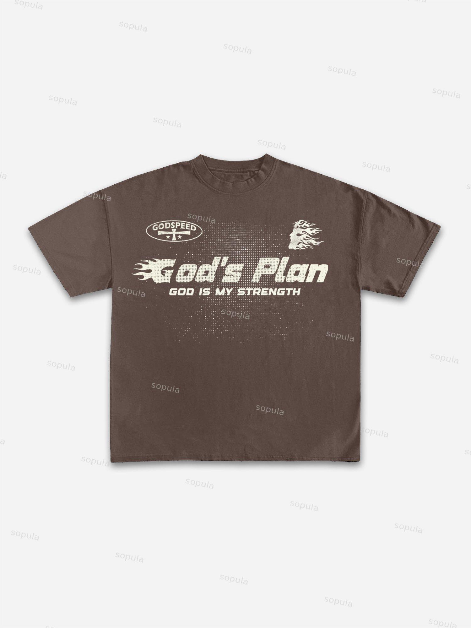 Flame Jesus God Silhouette Network Vintage Graphic Cotton T-shirt Product Image