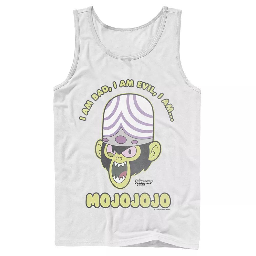 Men's Cartoon Network Mojo Intro "I Am Bad, I Am Evil, I Am... MOJOJOJO" Tank Top, Size: Large, White Product Image