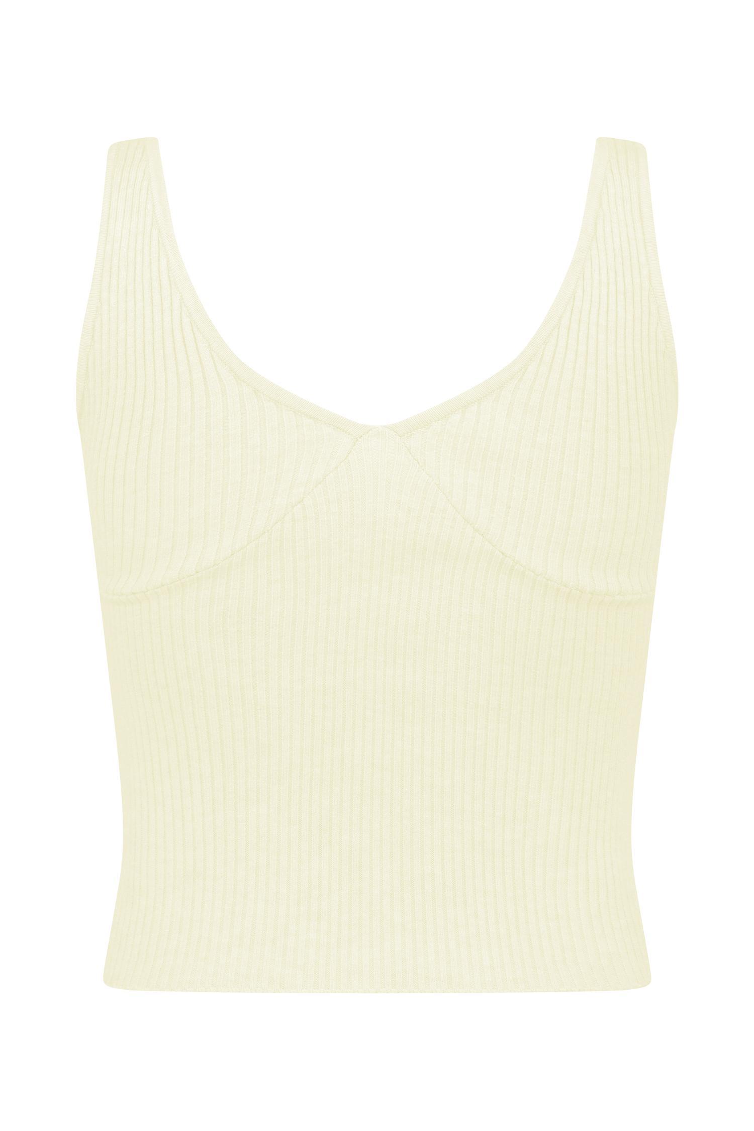Natalya Ribbed Knit Cami Top - Ivory Product Image