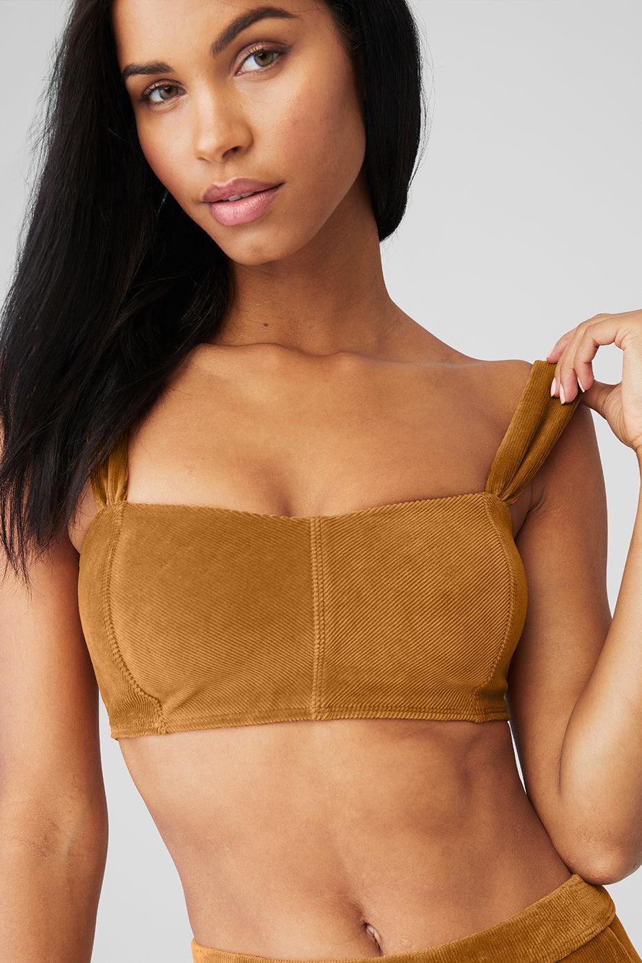 Alo Yoga | Micro Corduroy Winter Break Bra Brown Product Image