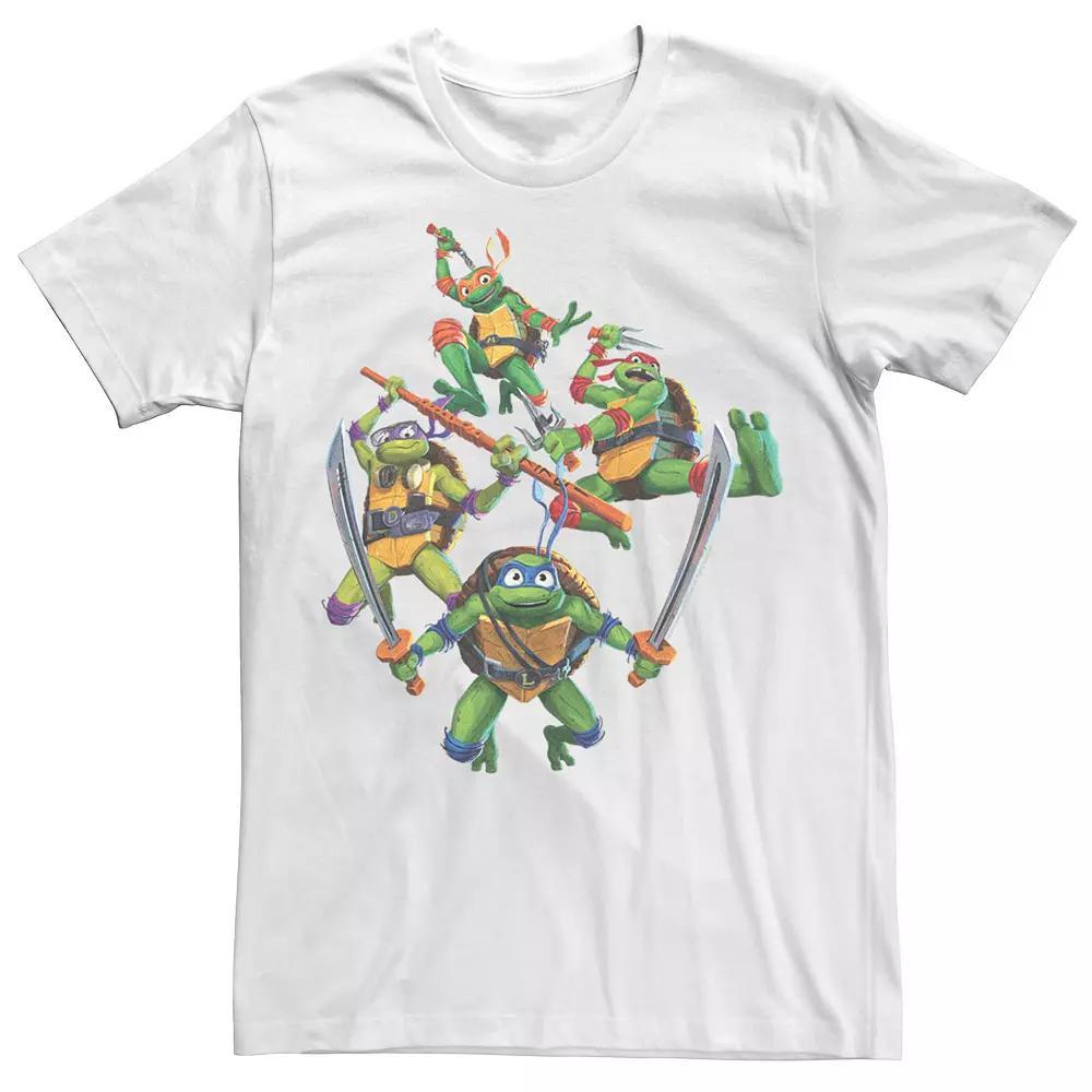 Men's TMNT Mutant Mayhem Turtle Attack Graphic Tee, Size: Large, Navy Grey Product Image