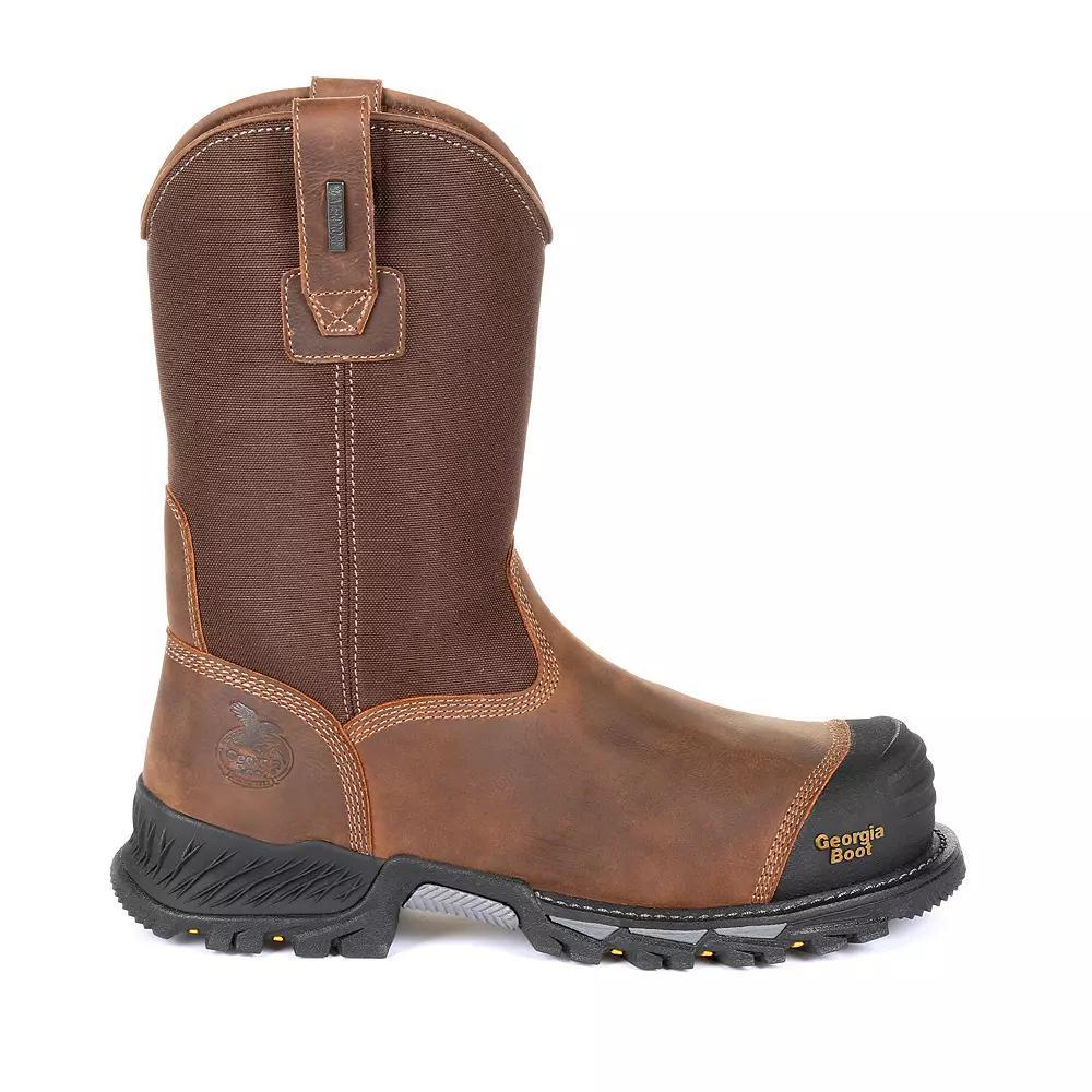 Georgia Boots Rumbler Men's Waterproof Composite Toe Leather Work Boots, Size: 10.5 Medium, Black And Brown Product Image