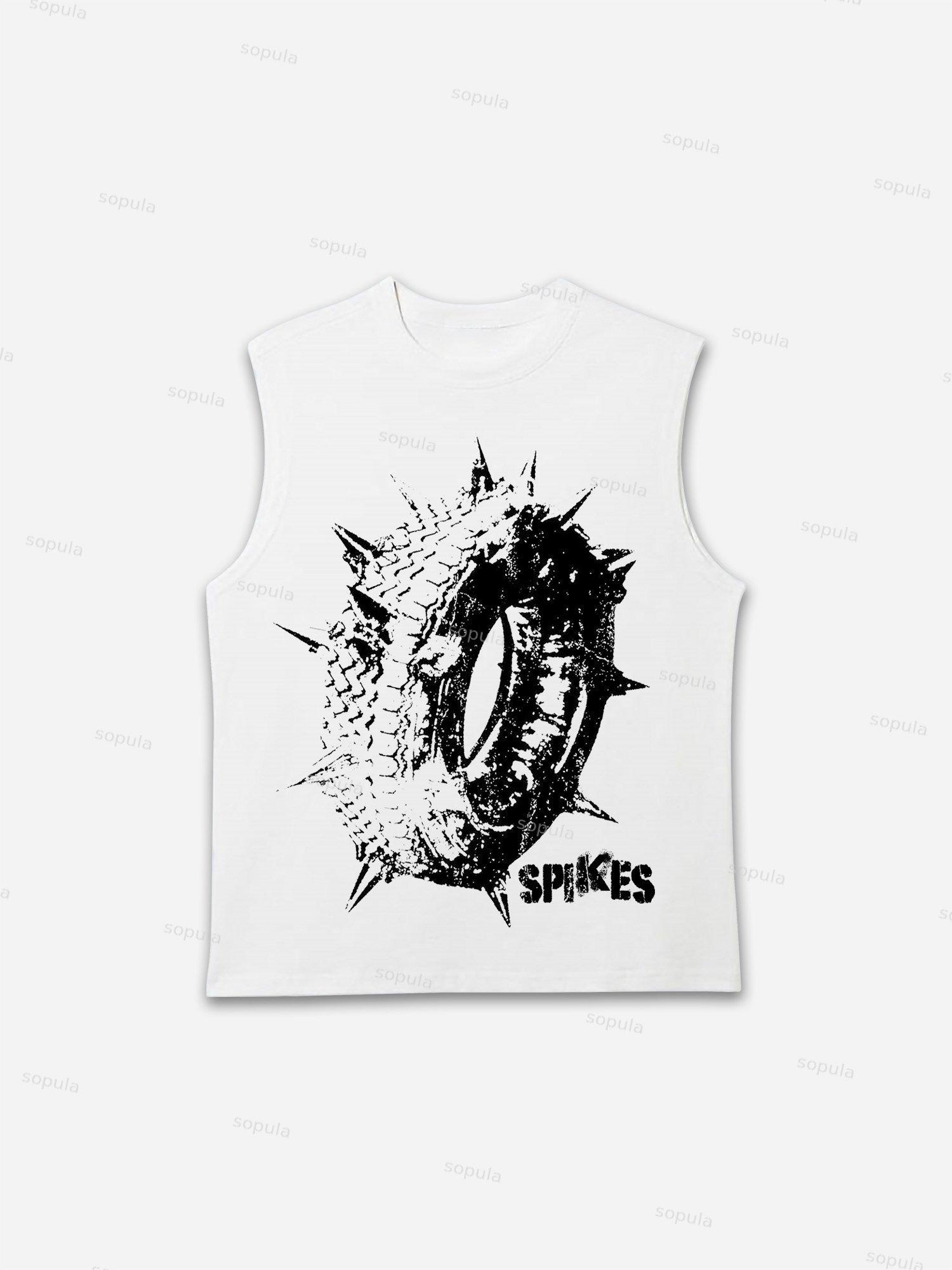 Abstract Spiked Tire Print Tank Top Product Image