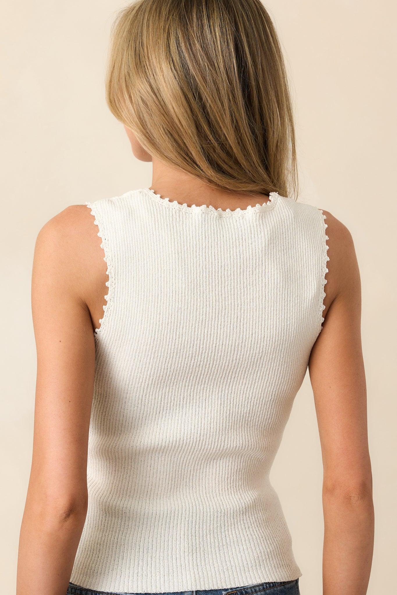 MINKPINK Ivory Isla Boucle Knit Tank Product Image