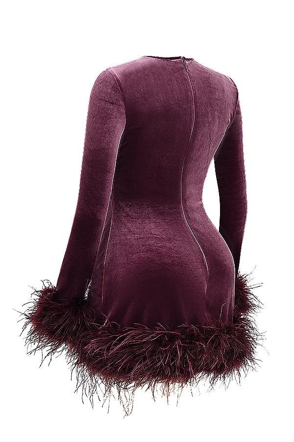 Lavinia Mulberry Velvet Mini Dress Product Image