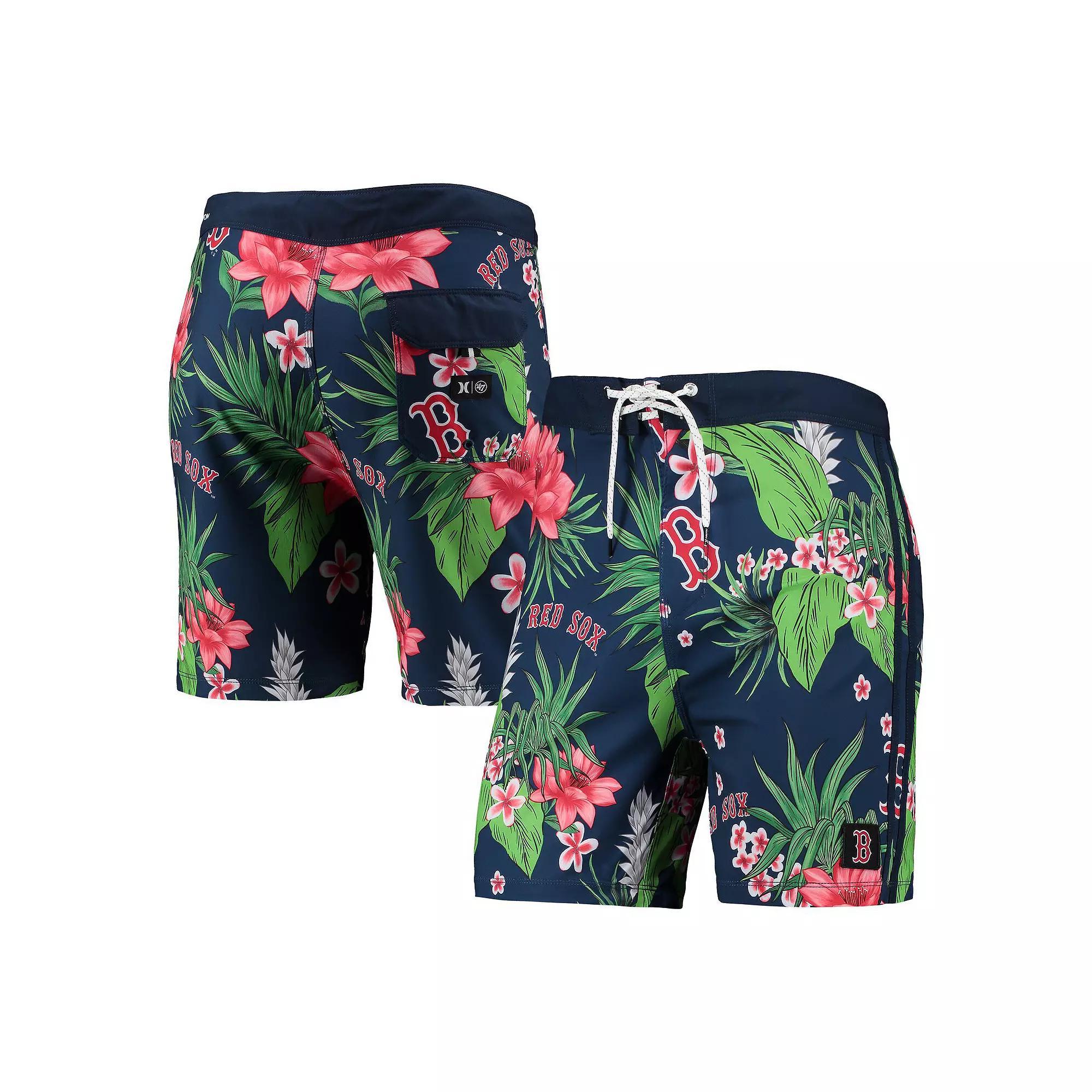 Men's Hurley x '47 Navy Boston Red Sox Phantom Tailgate Swim Shorts, Size: 33, Blue Product Image