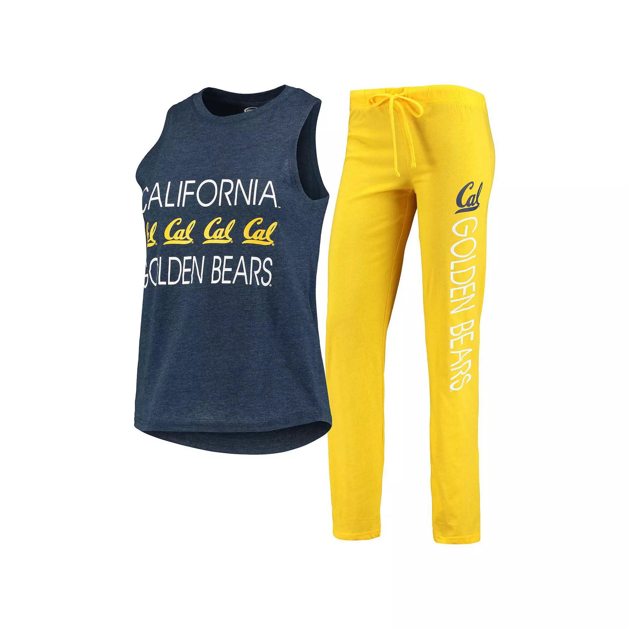 Womens Concepts Sport /Gold Cal Bears Team Tank Top & Pants Sleep Set Blue Product Image
