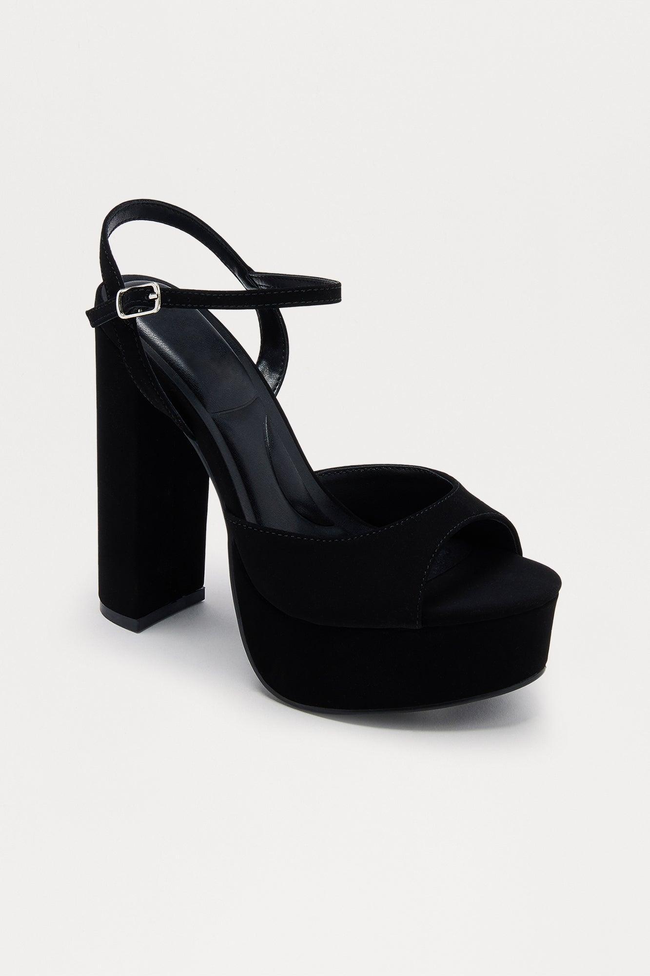 Lethia Platform Heels - Black Product Image