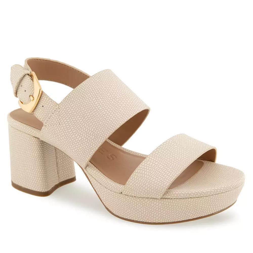 Aerosoles Camilia Women's Platform Sandals, Size: 12 Wide, Light Grey Lizard Product Image