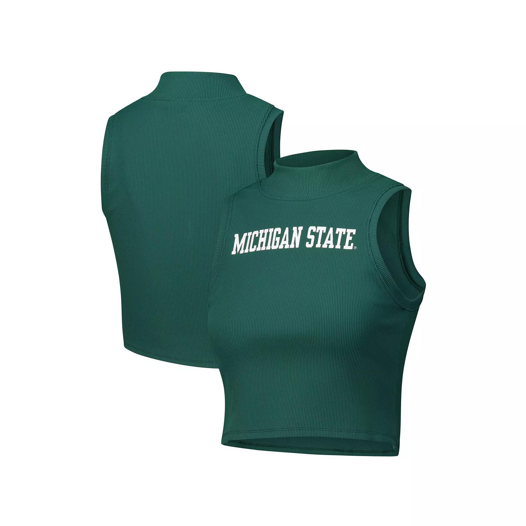 Women's ZooZatz Green Michigan State Spartans Cropped Tank Top, Size: XL Product Image