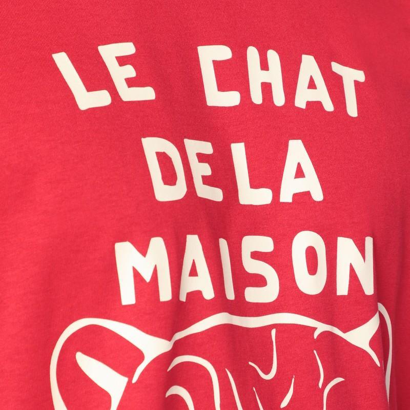 VALENTINO Graphic Print House Cat Crew Neck T-shirt In Red Product Image