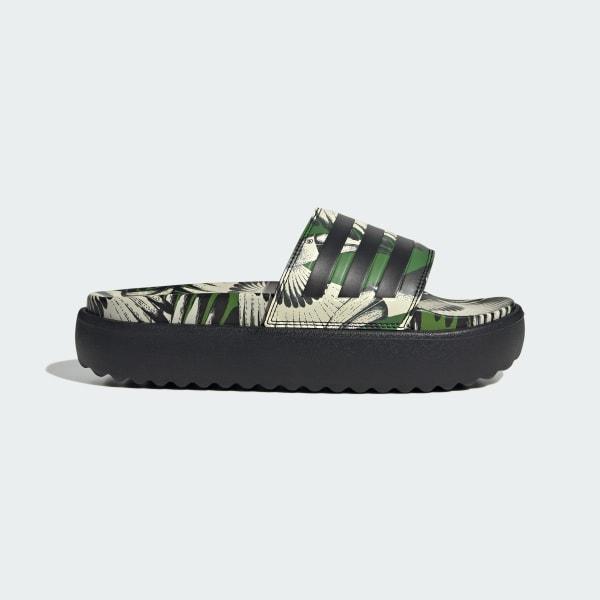adidas adilette Women's Platform Swimming Slides, Size: 7, Crew Green Product Image