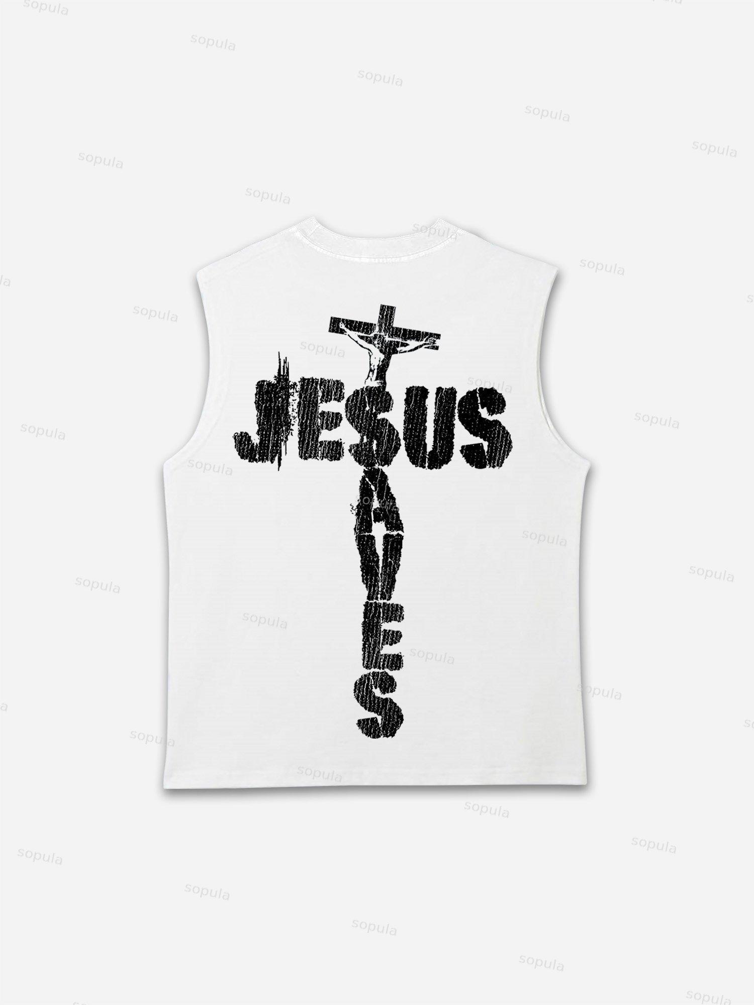 Jesus Saves Print Tank Top Product Image