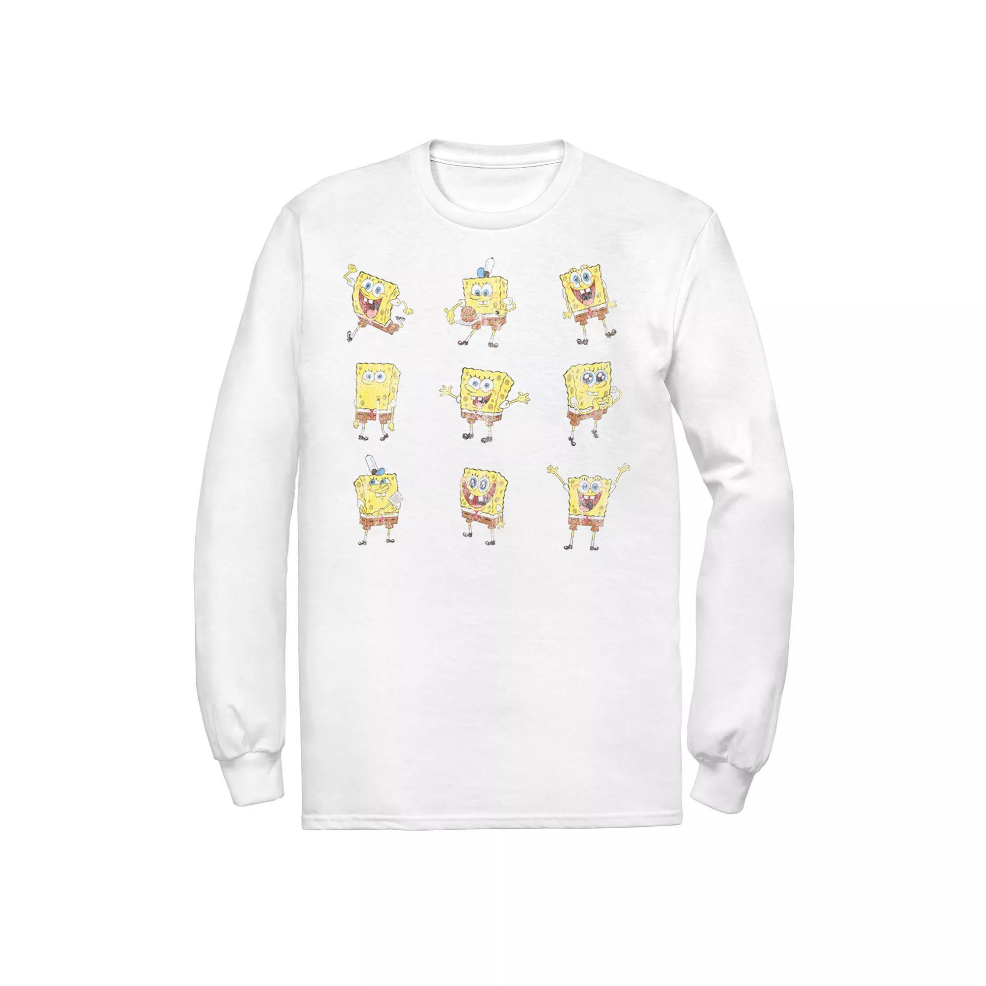 Men's Nickelodeon SpongeBob SquarePants Happy Poses Tee, Size: Small, White Product Image