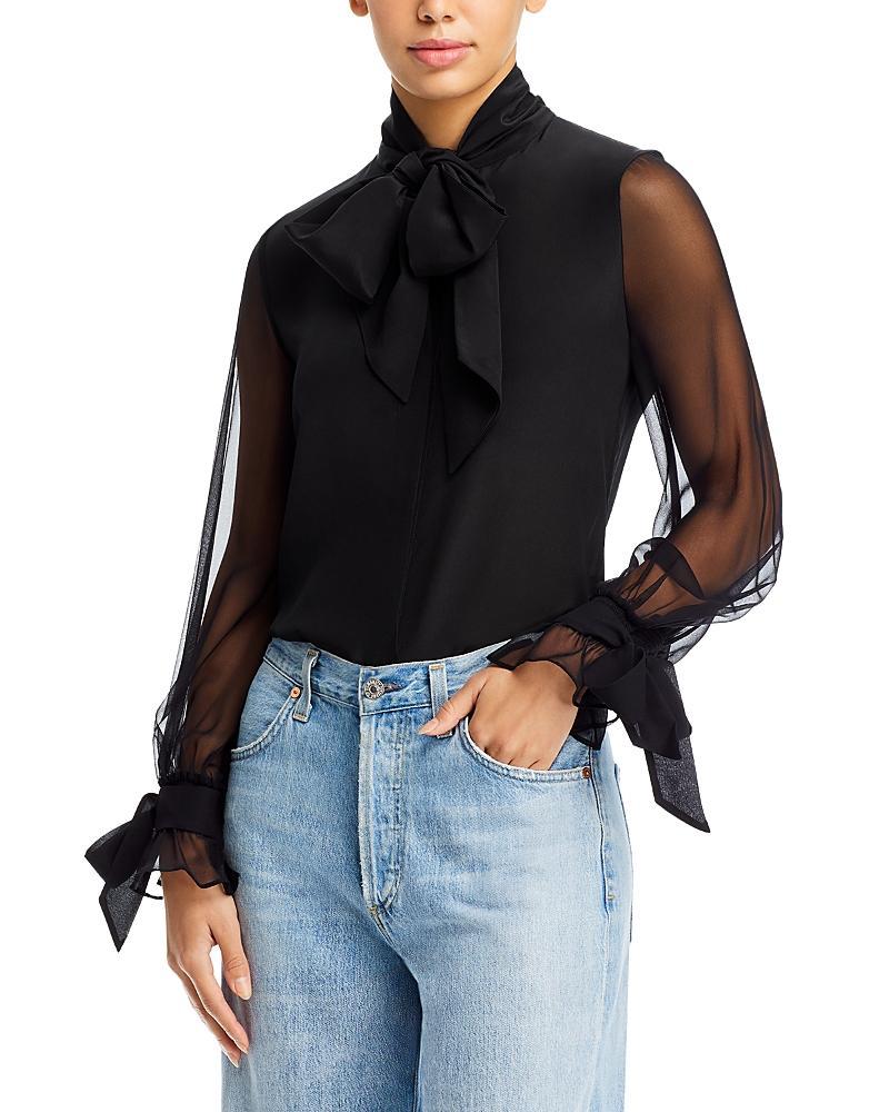 Womens Lloyd Sheer Wrap-Neck Blouse Product Image