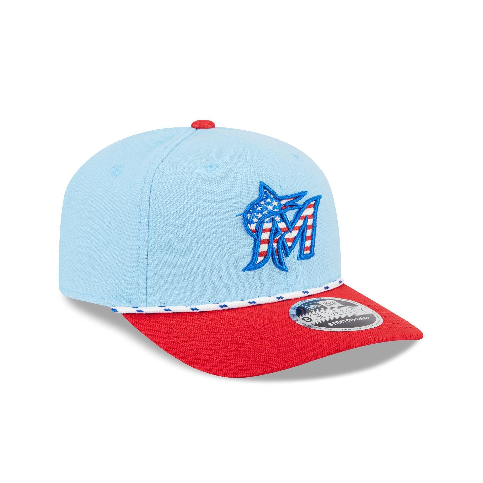 Miami Marlins Independence Day 2025 9SEVENTY Stretch-Snap Hat Male Product Image