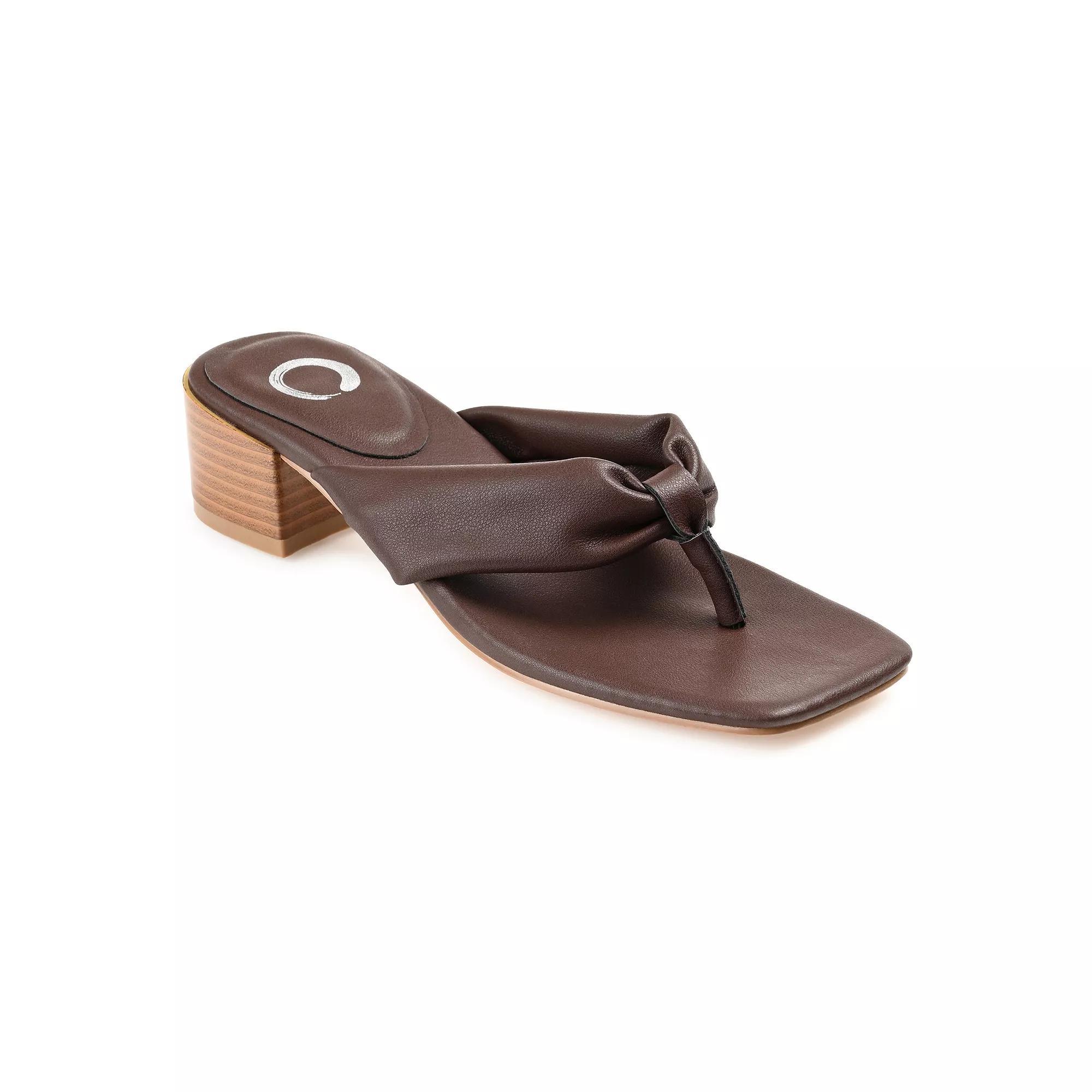 Journee Seelah Womens Heeled Thong Sandals Ivory Product Image
