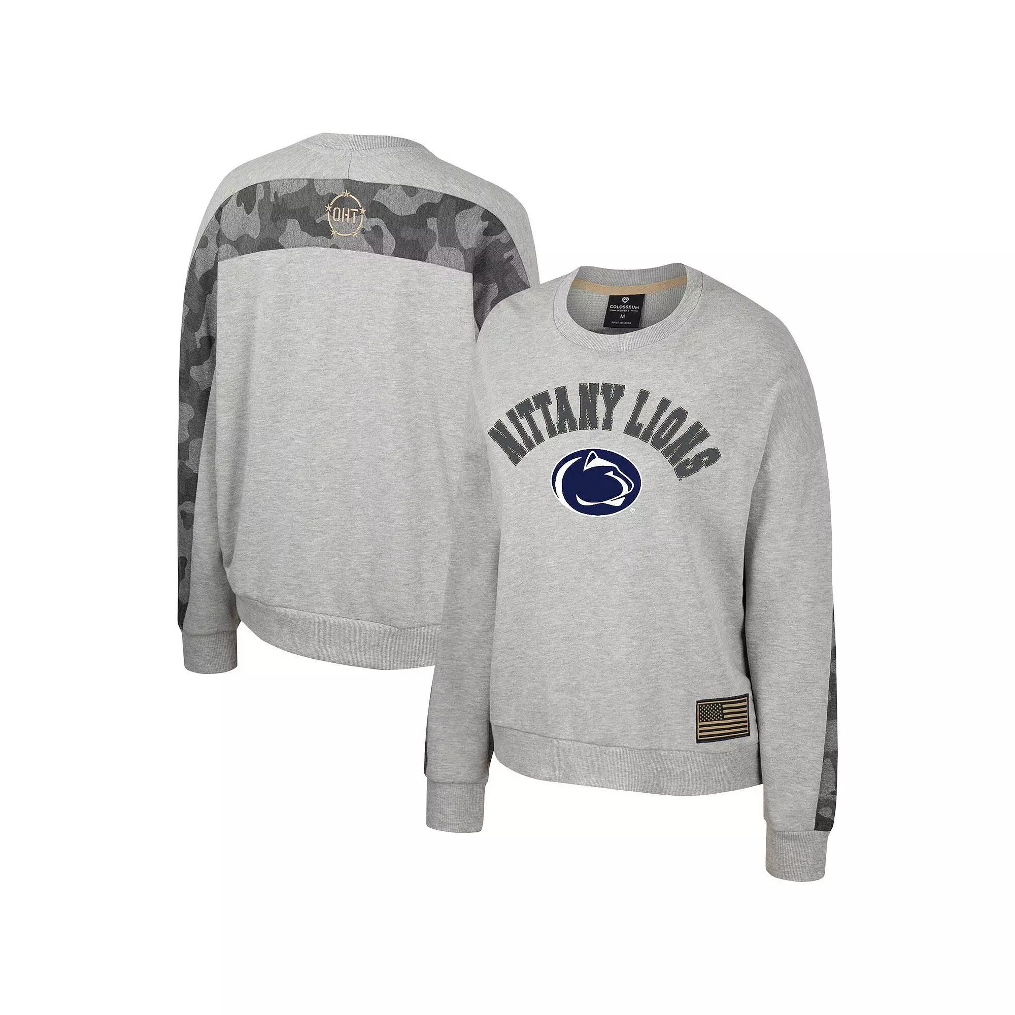 Womens Colosseum Heather Gray Georgia Bulldogs OHT Military Appreciation Flag Rank Dolman Pullover Sweatshirt Product Image