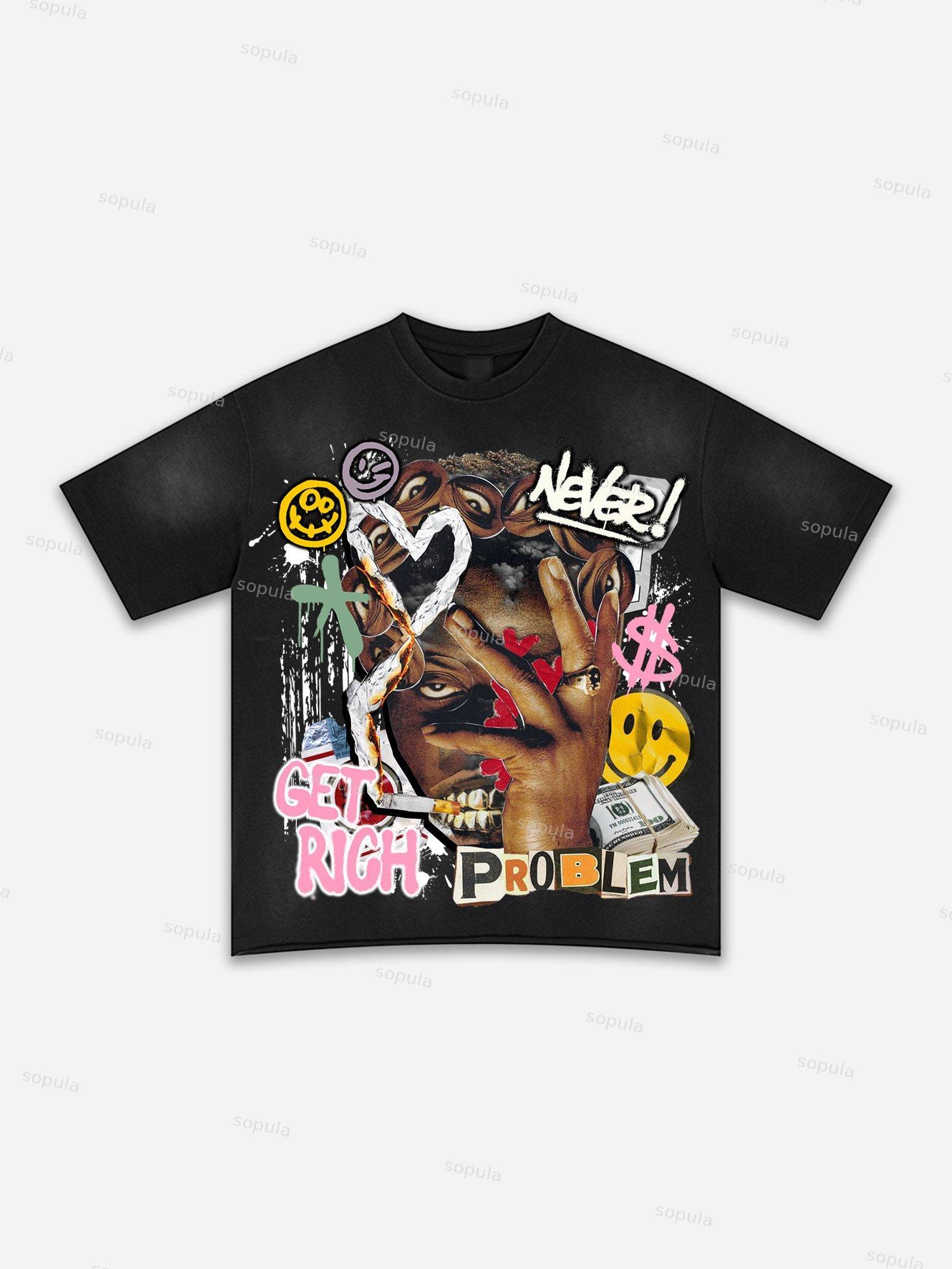 I Am Allergic To People Fun Zipper Boys Print Washed T-shirt Product Image