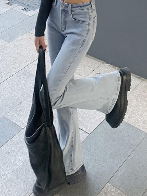 Vintage High Waist Slim Flare Jeans Product Image