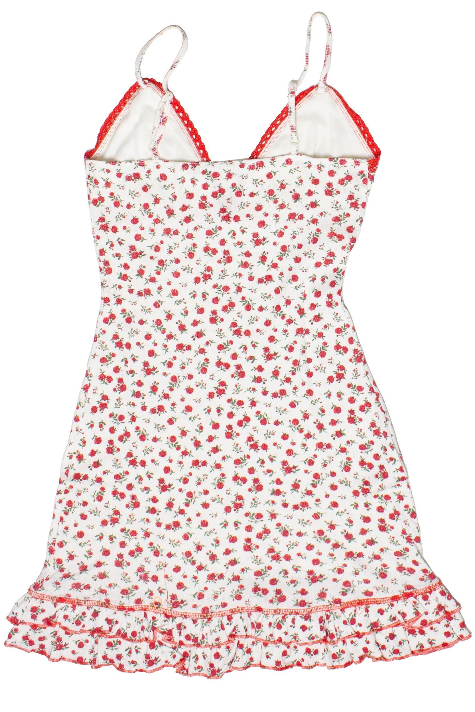 Pointelle Lace Trim Floral Dress Product Image