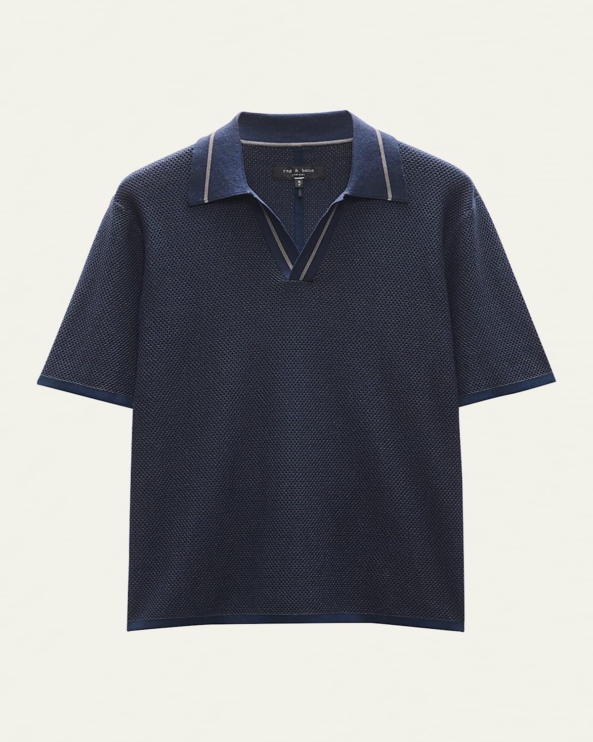 Mens Hamlin Polo Shirt with Johnny Collar Product Image